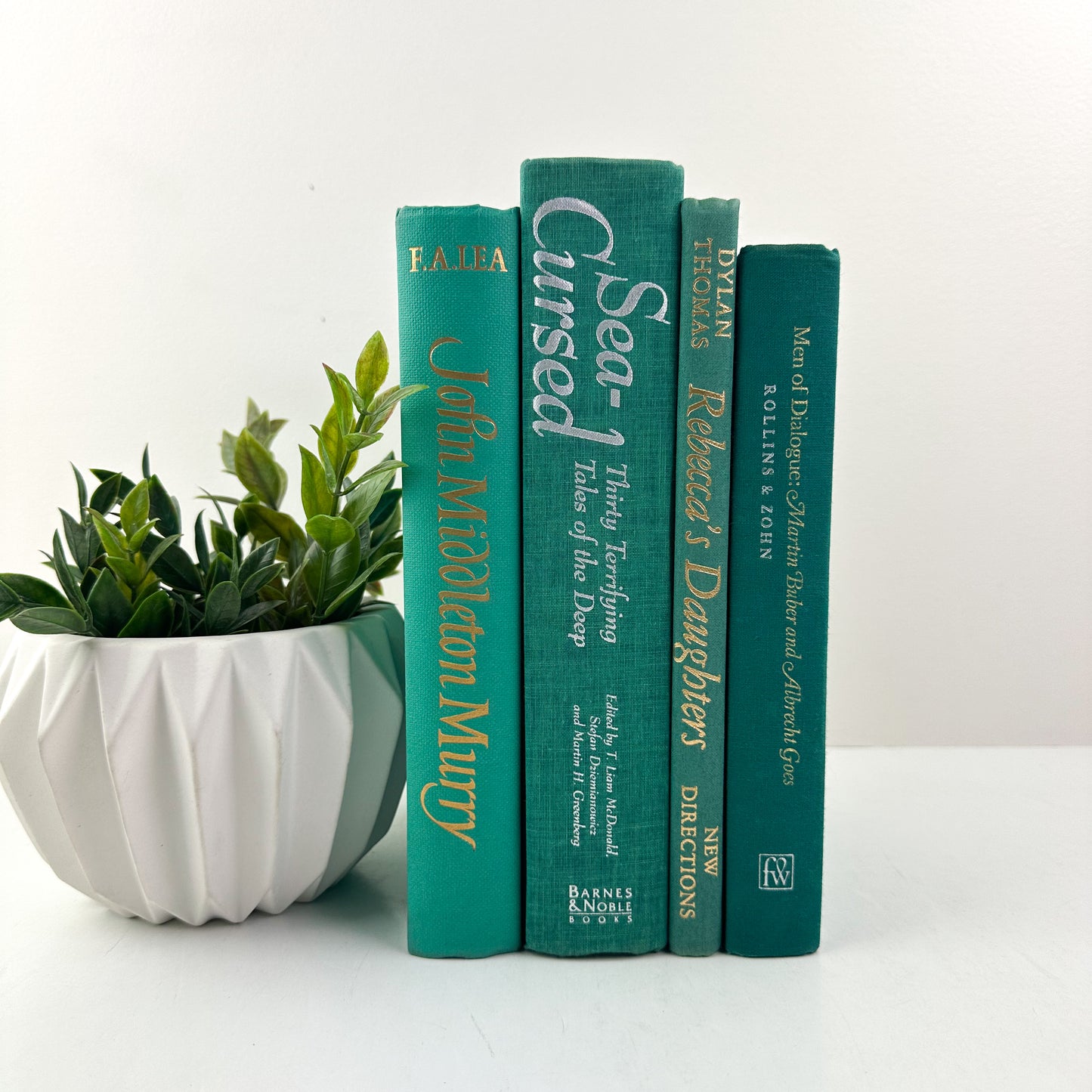 Green Book Set for Shelf Decor