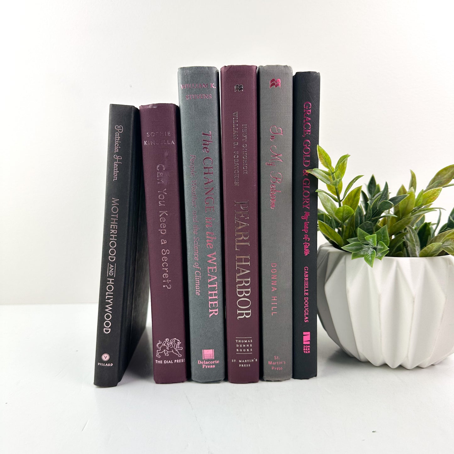 Maroon and Gray Books for Decoration