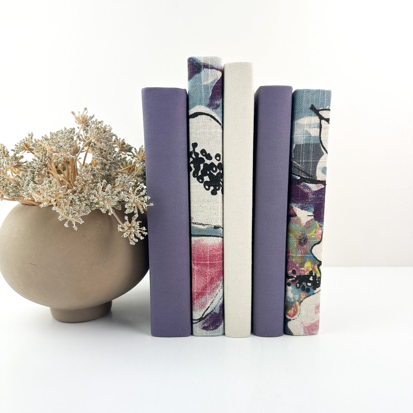Purple Fabric Covered Book Set