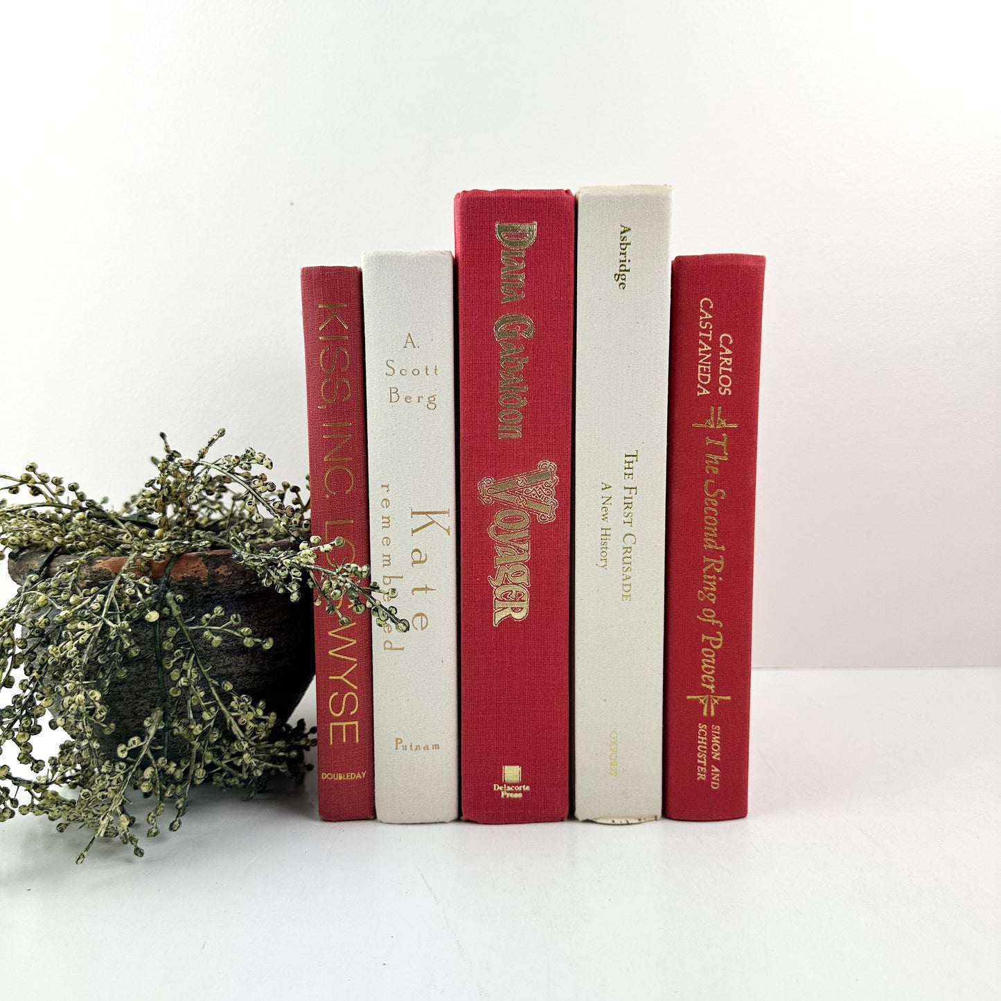 Red and Cream Decorative Books