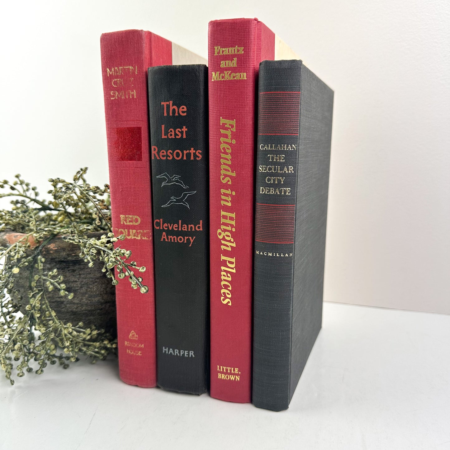 Red and Black Decorative Book Set