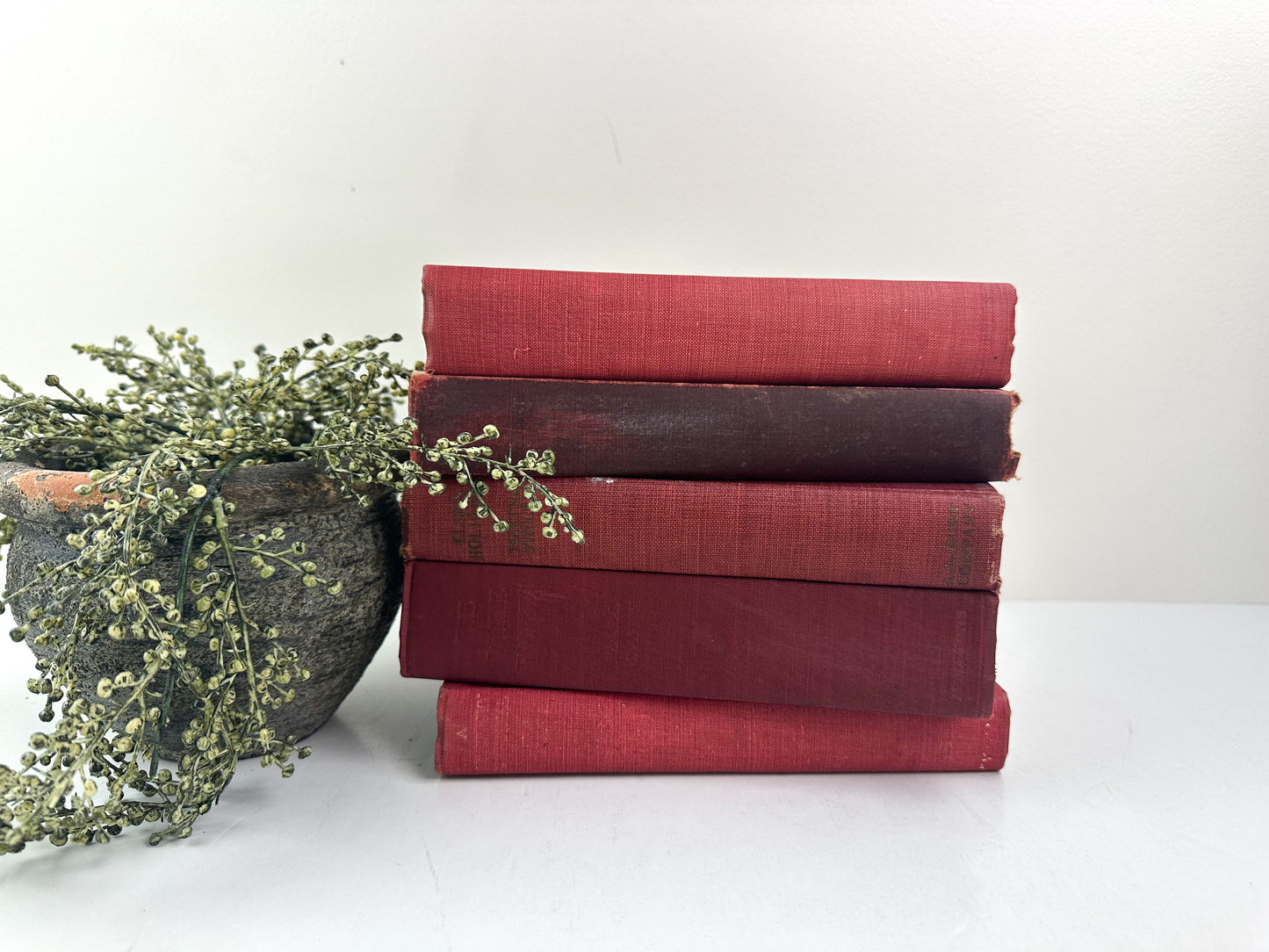 Red Bookshelf Decor