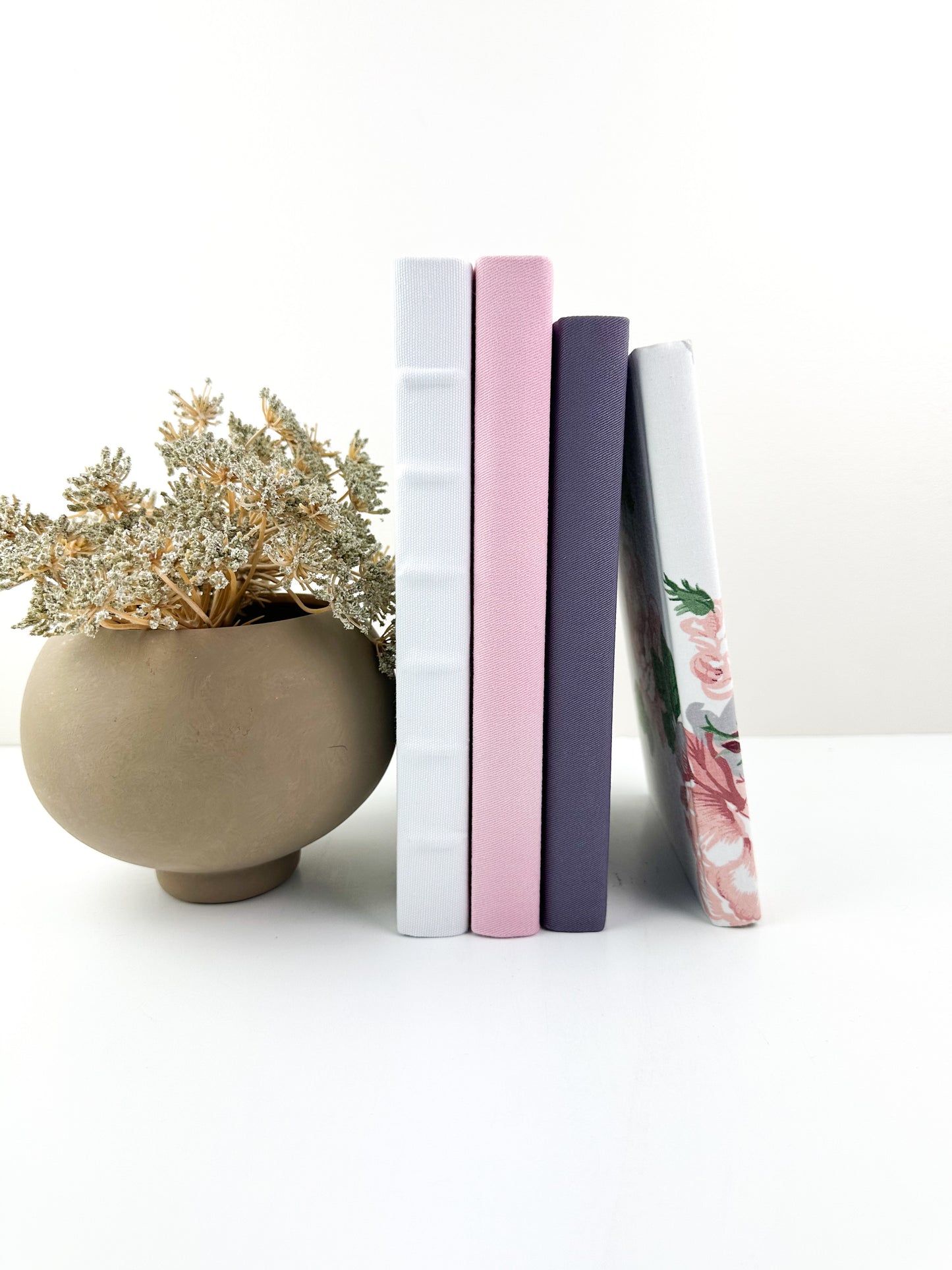 Purple and Pink Fabric Covered Book Set