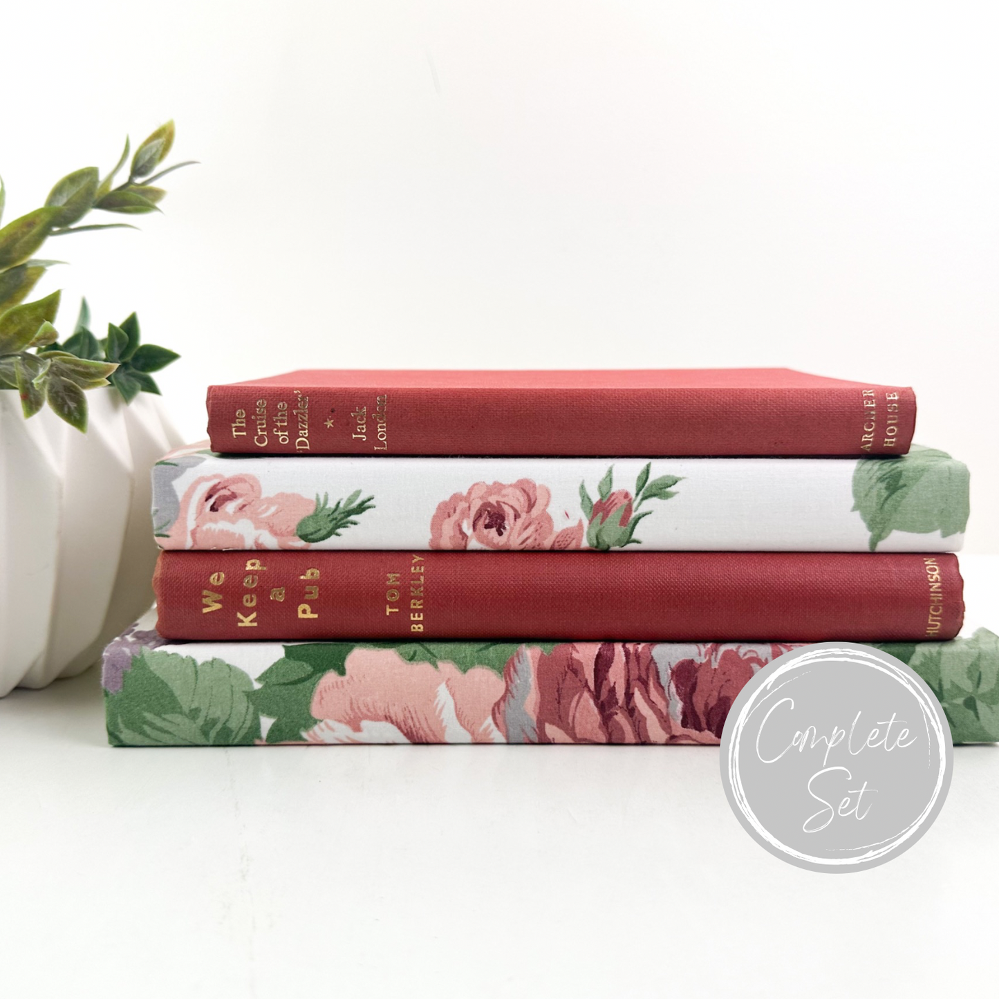Pink and Red Floral Book Set