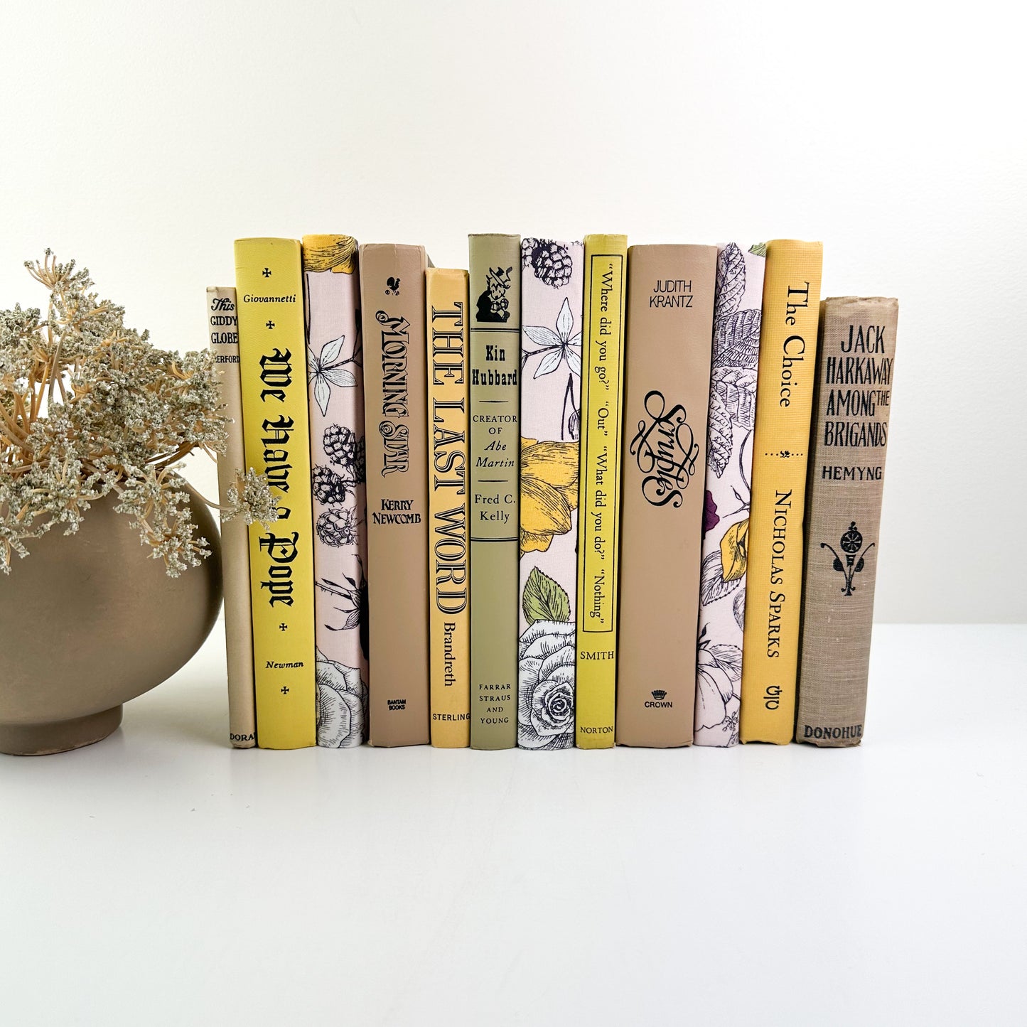 Yellow Floral Bookshelf Decor
