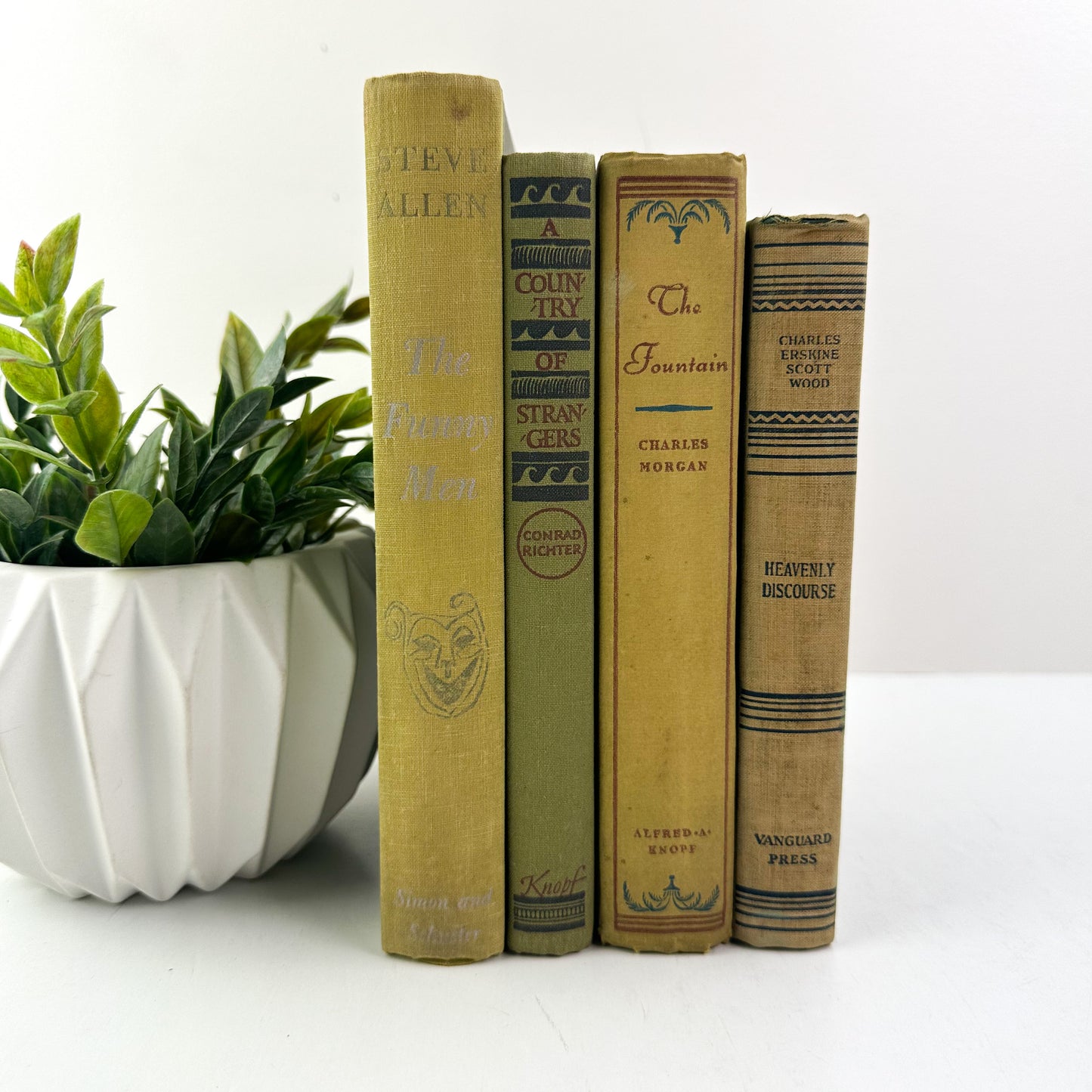 Vintage Green Book Decor