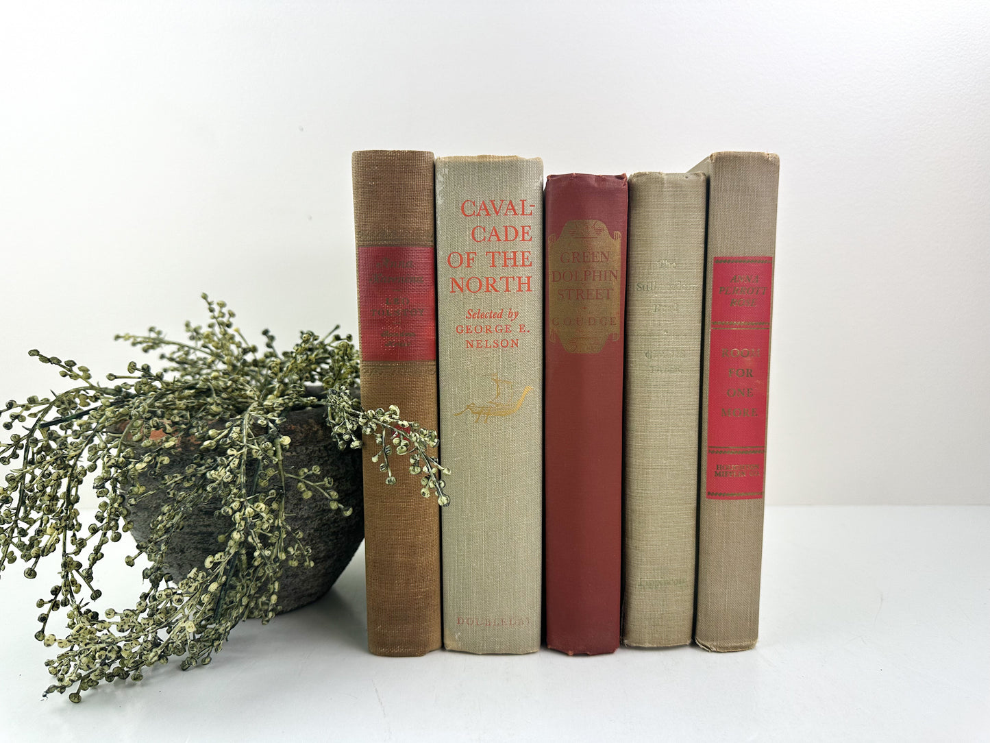 Orange Red Vintage Book Set