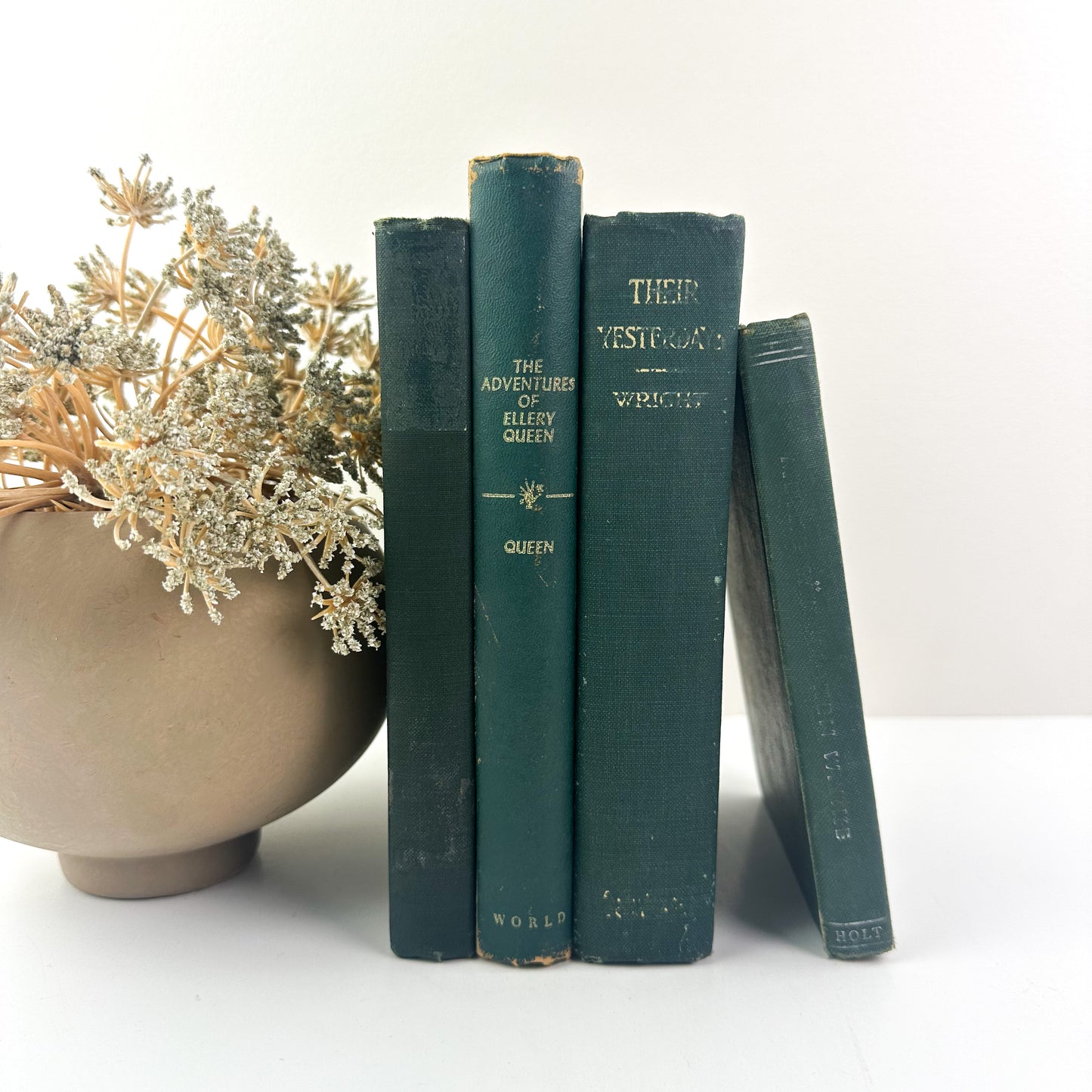 Vintage Green Books for Decor