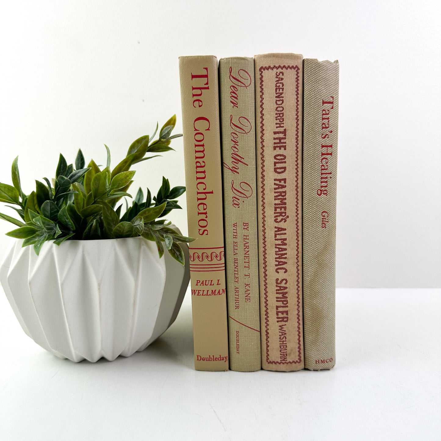 Red and Cream Stack of Books