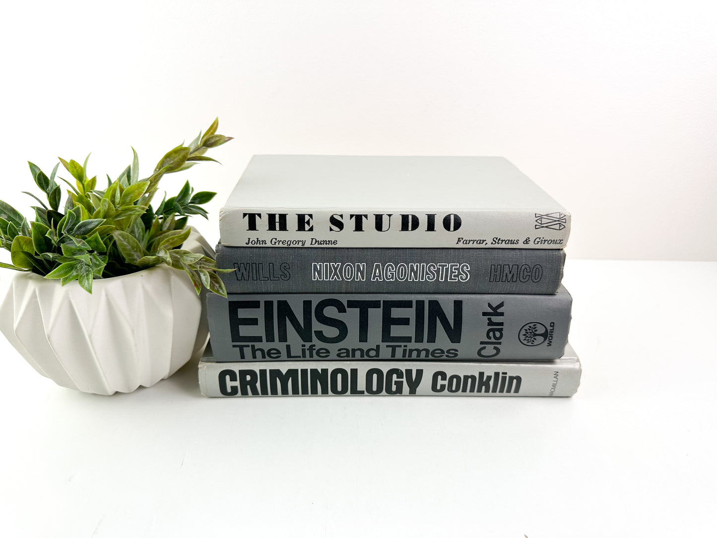 Modern Gray Books for Shelf Decor