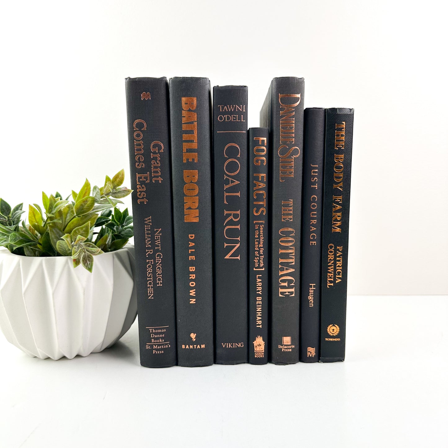 Modern Black Book Stack for Decor