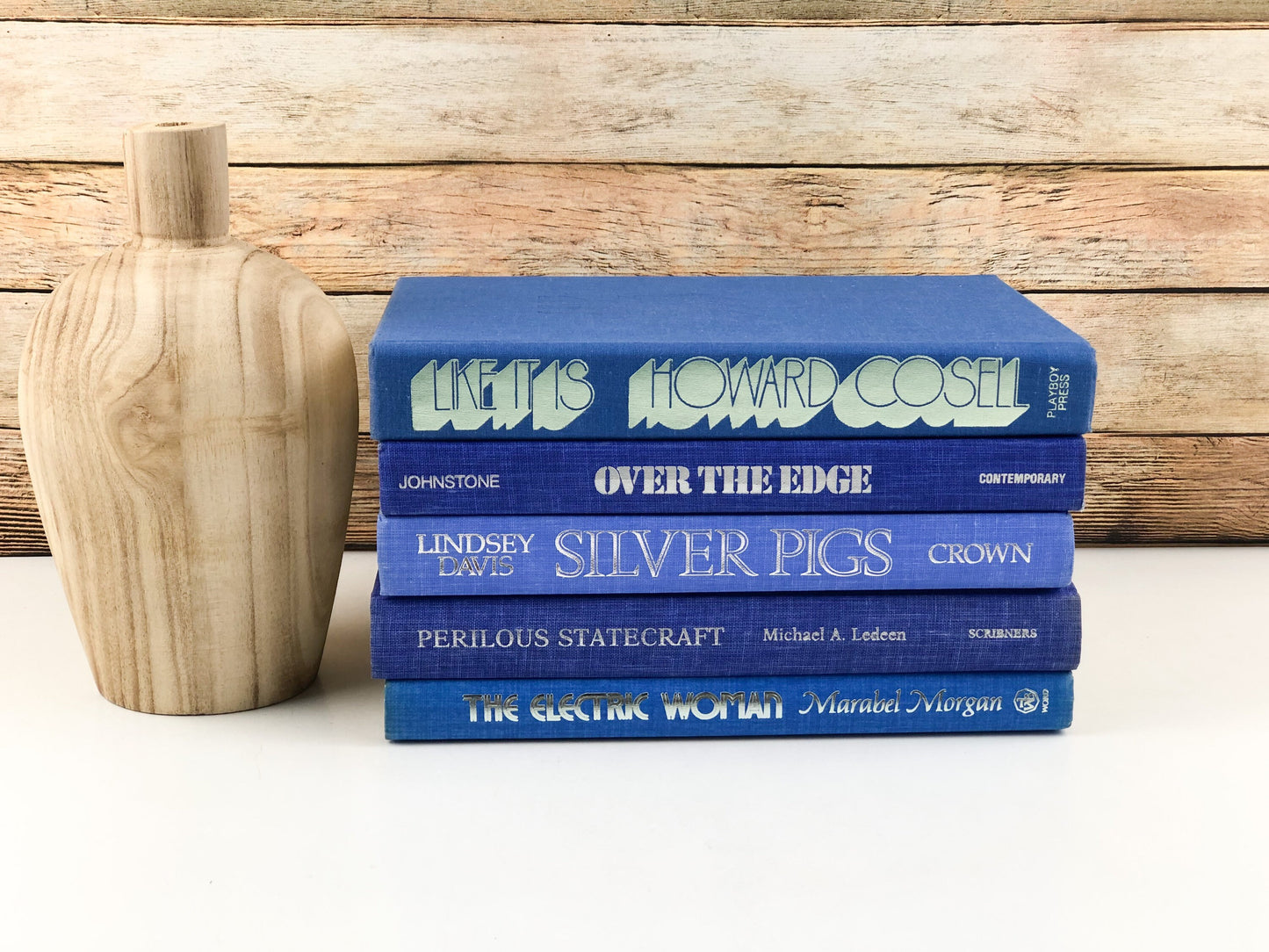 Royal Blue Shelf Decor