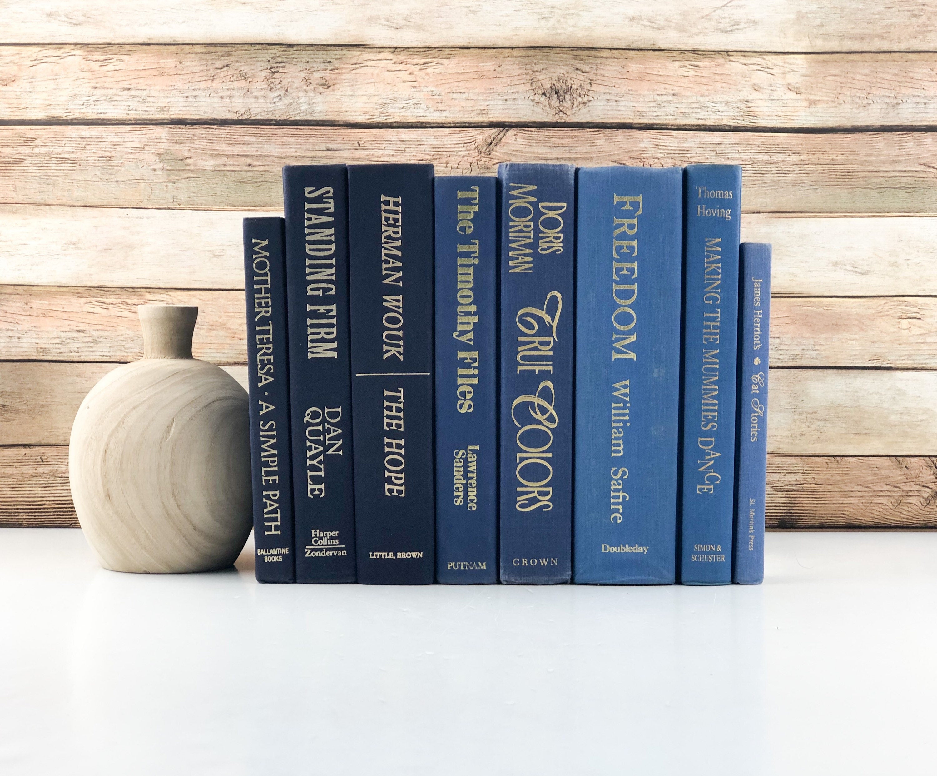 Blue Book Stack for Shelf Decor – Elements