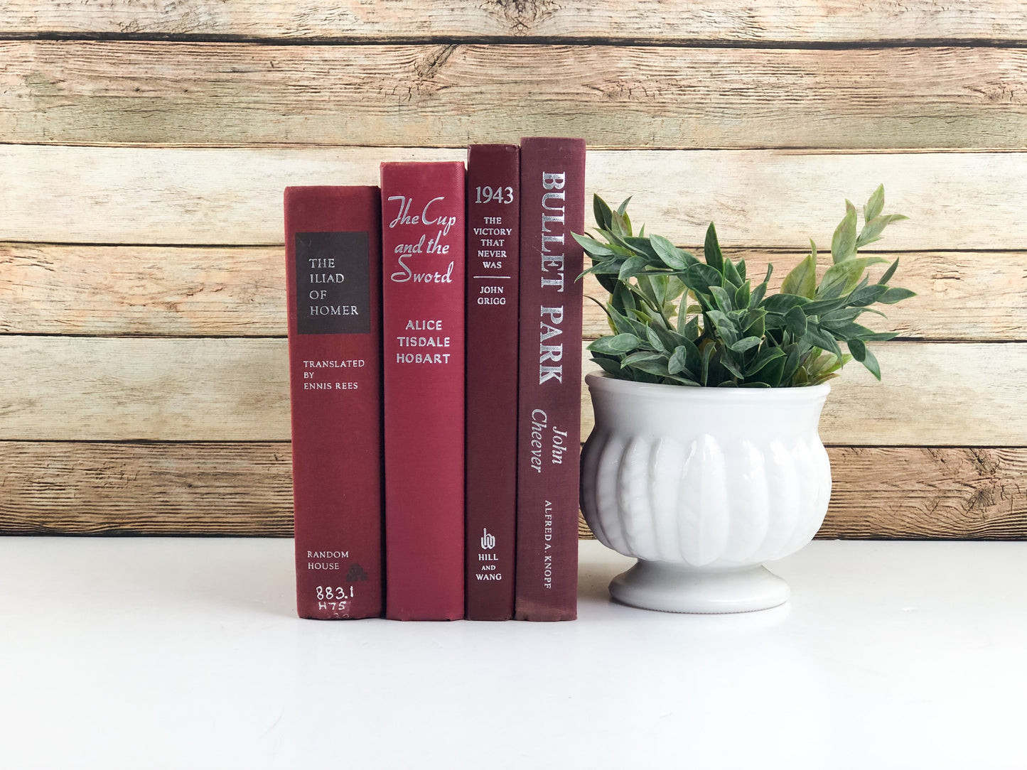 Red Book Set / Decorative Books for Shelf Decor