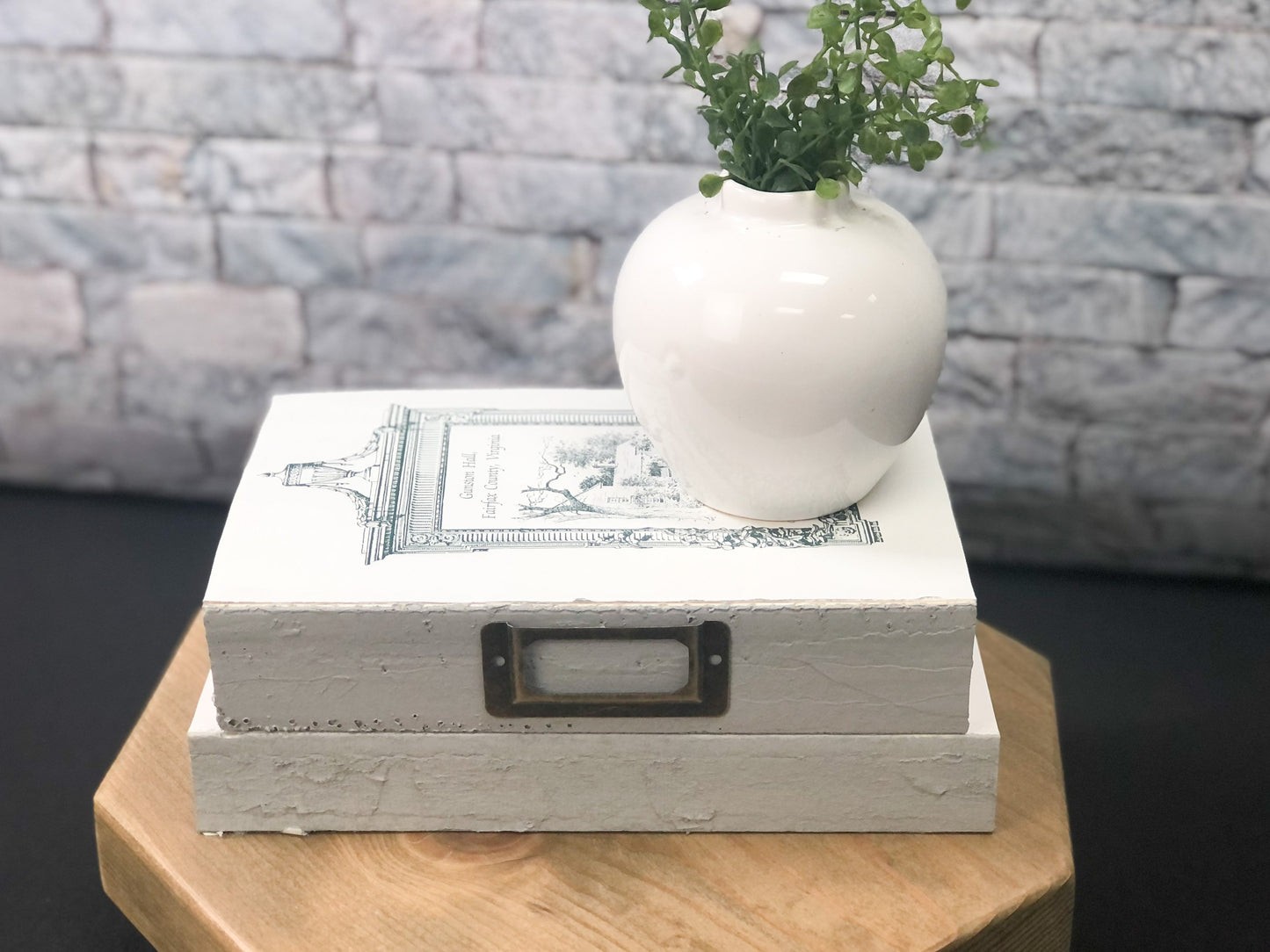 Gray Home Decor / Vintage Decorative Books