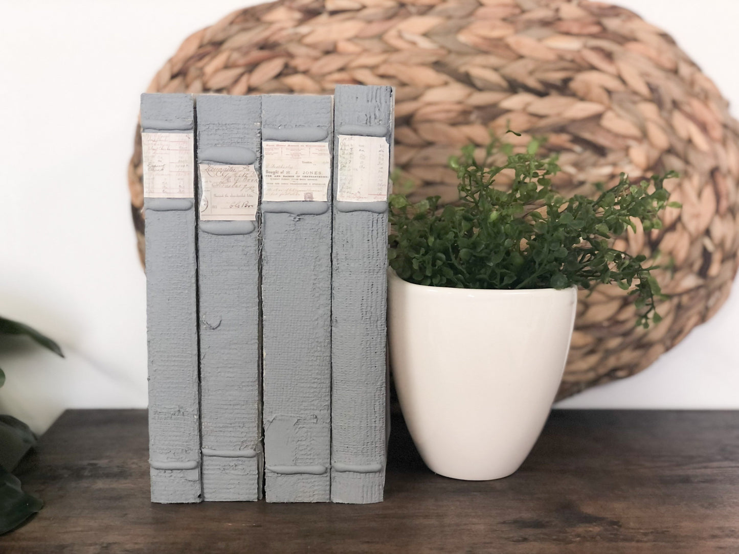 Gray Shelf Decor / Vintage Gray Book Set