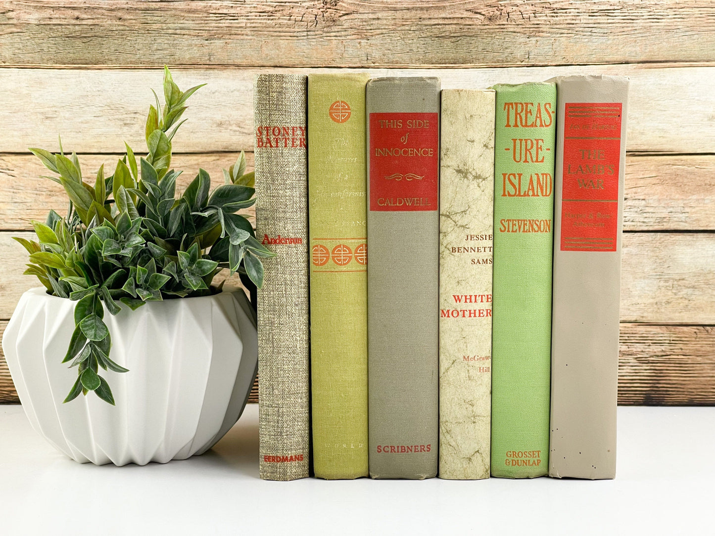Green and Orange Book Decor