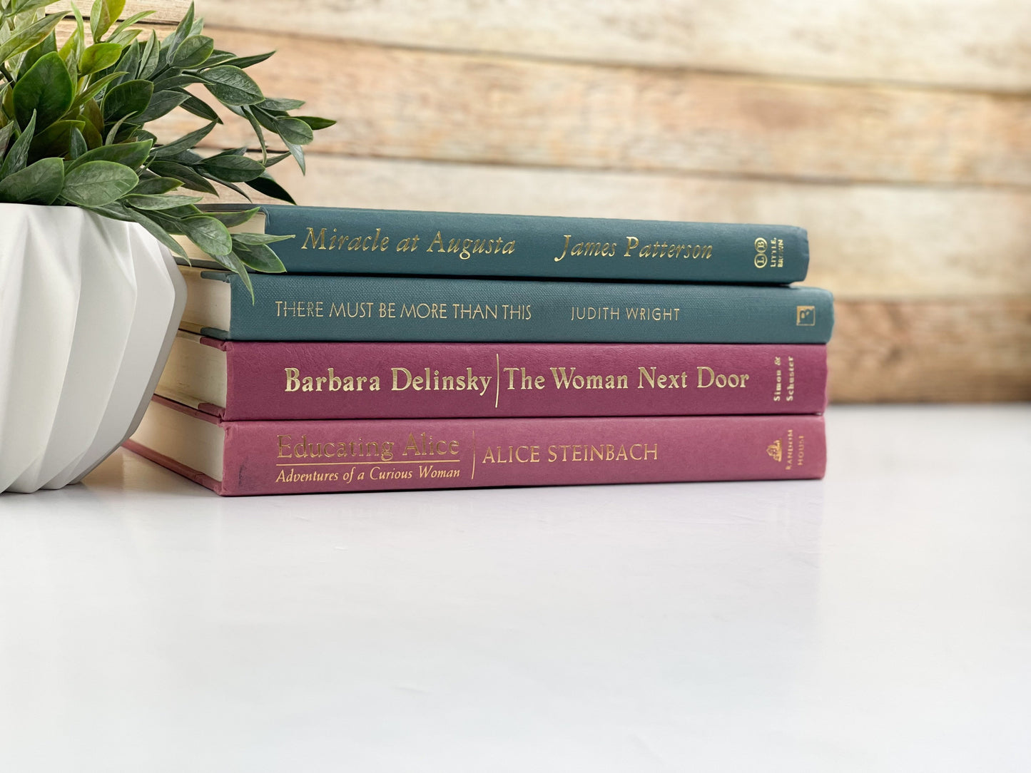 Green and Maroon Decorative Books