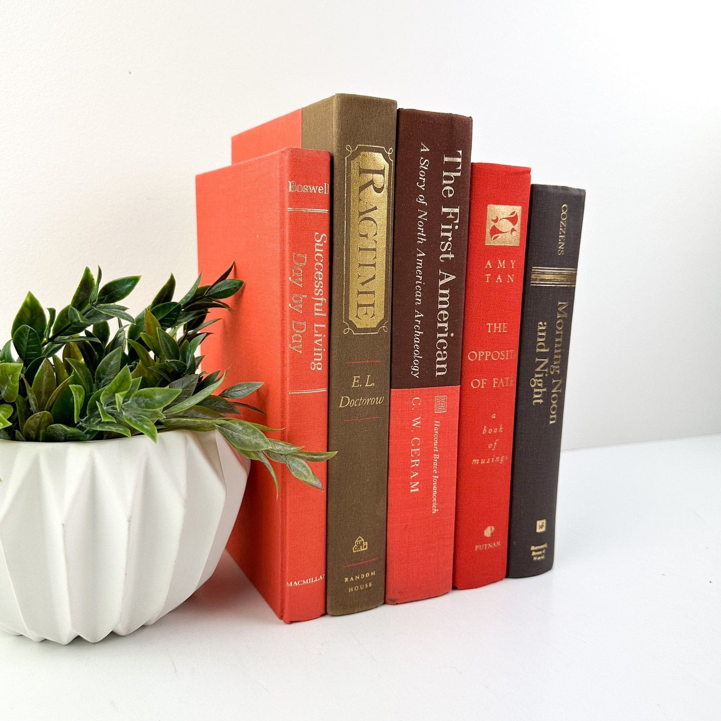 Orange and Brown Books by Color , Display of Books , Photo Props