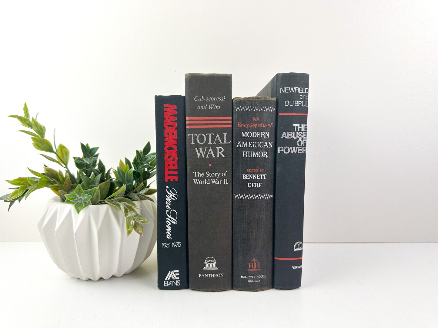 Black and Red Decorative Books, Black Shelf Decor, Vintage Books for Decor