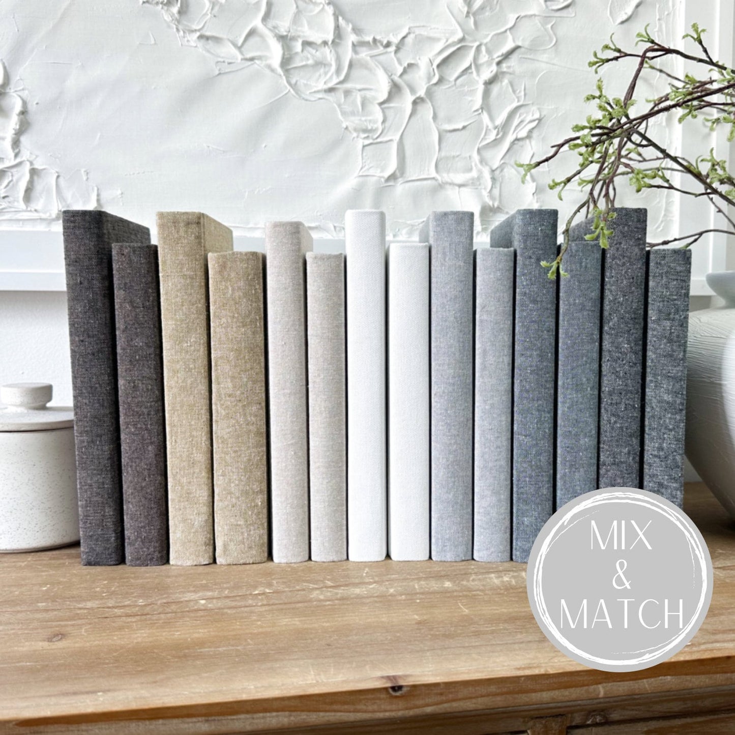 Mix & Match Linen Covered Decorative Books