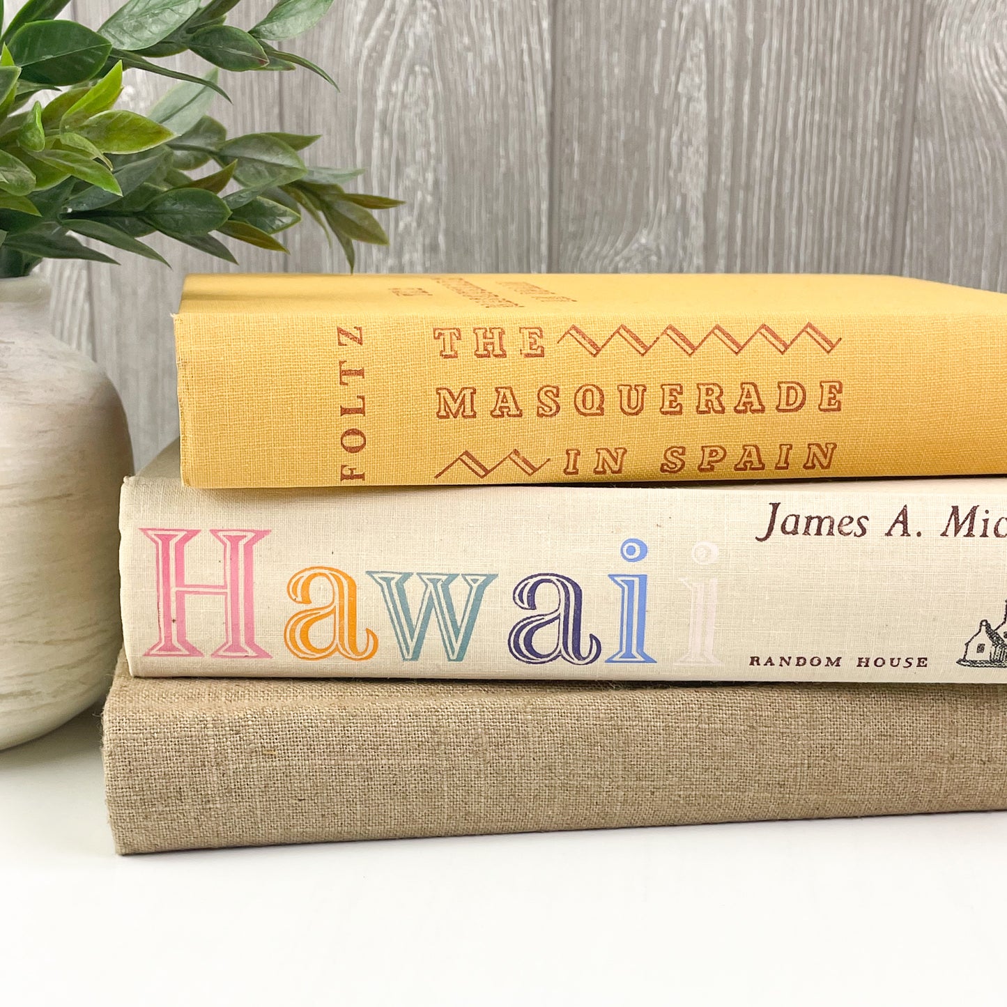 Yellow Decorative Books for Shelf Decor