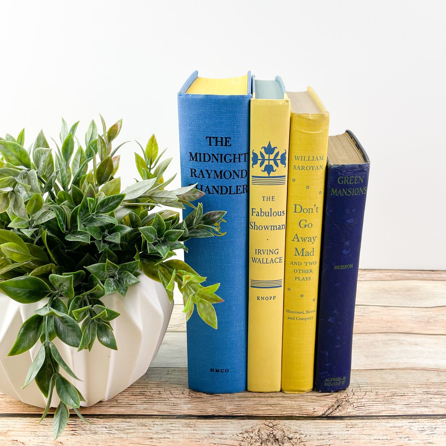 Yellow and Blue Books for Shelf Decor
