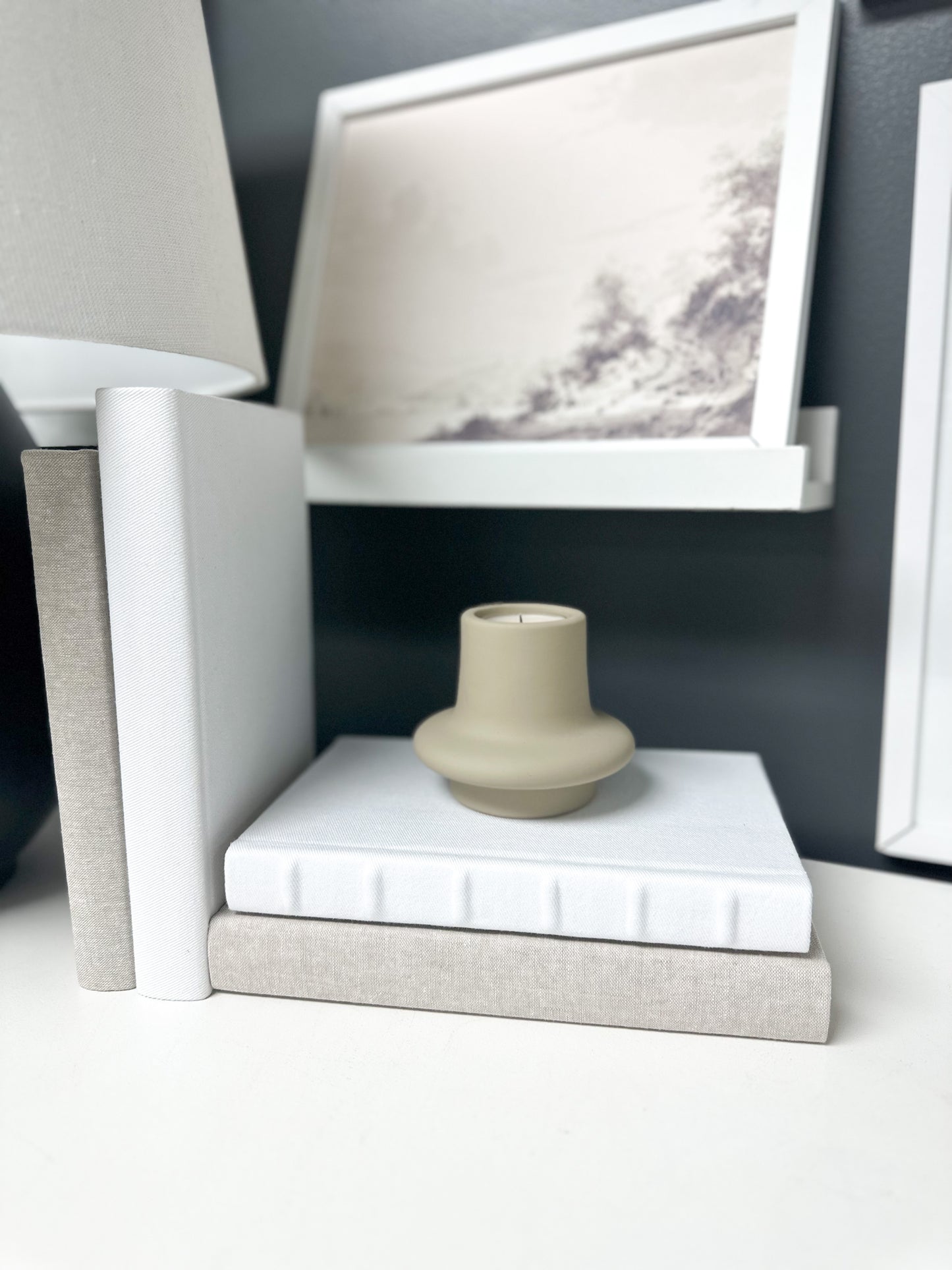 Tan Vase and Tea Light Holder