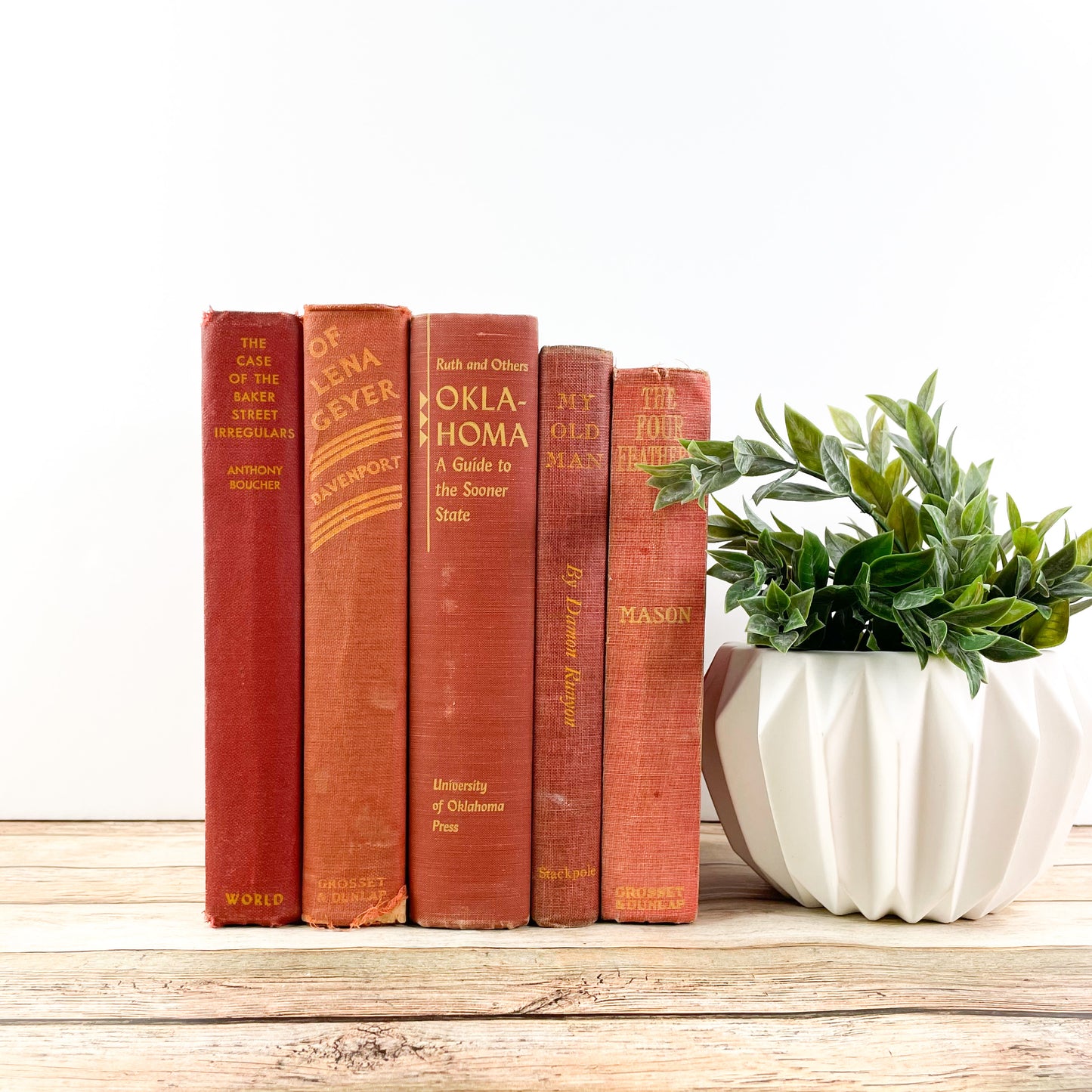 Yellow and Red Books for Decor