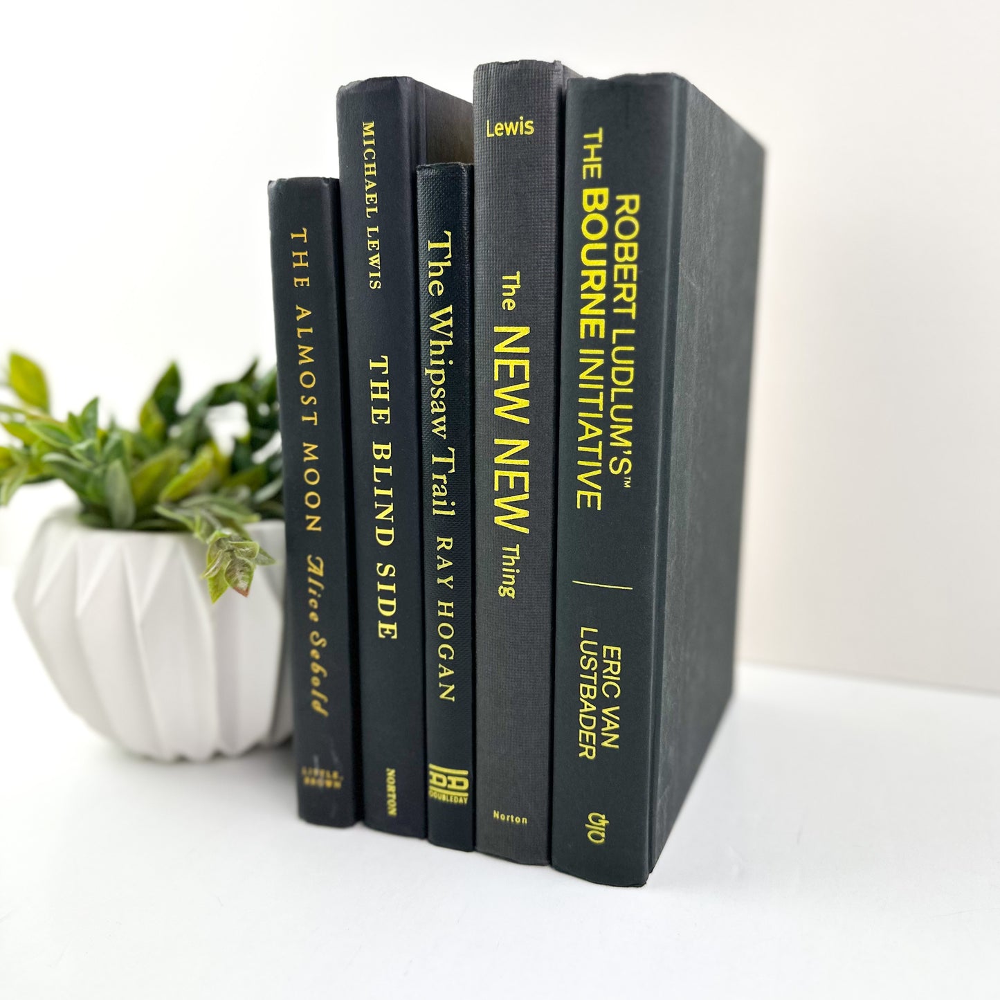Black and Yellow Bookshelf Decor