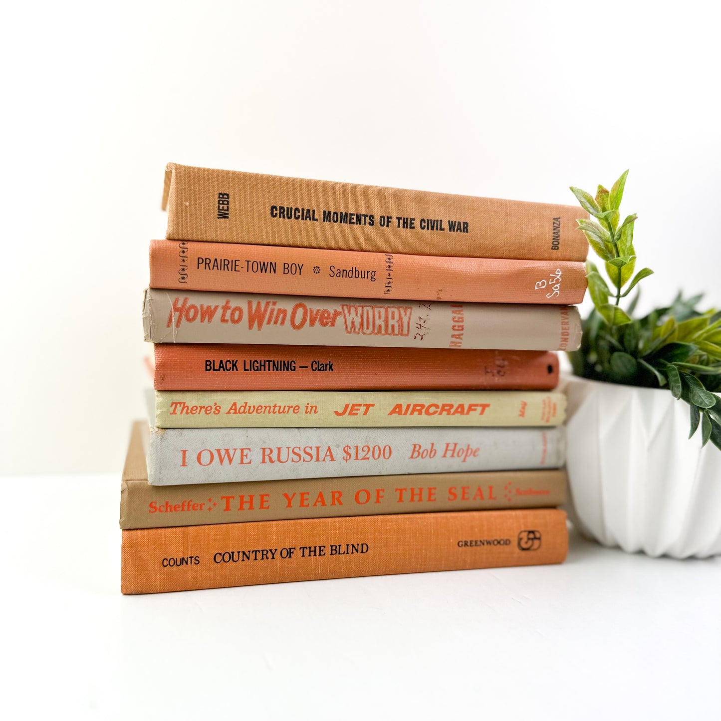 Orange Bookshelf Decor