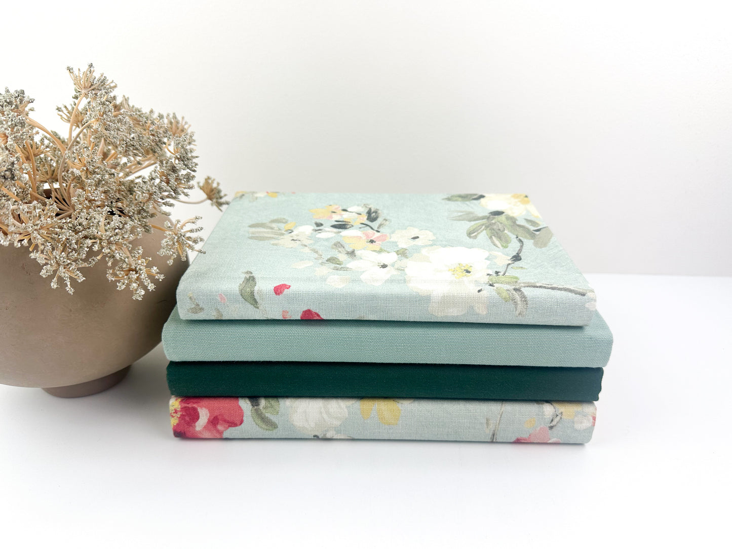 Teal Fabric Covered Book Set