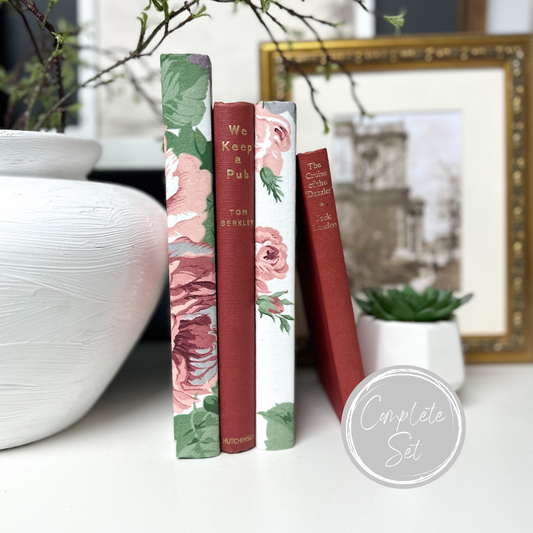 Pink and Red Floral Book Set