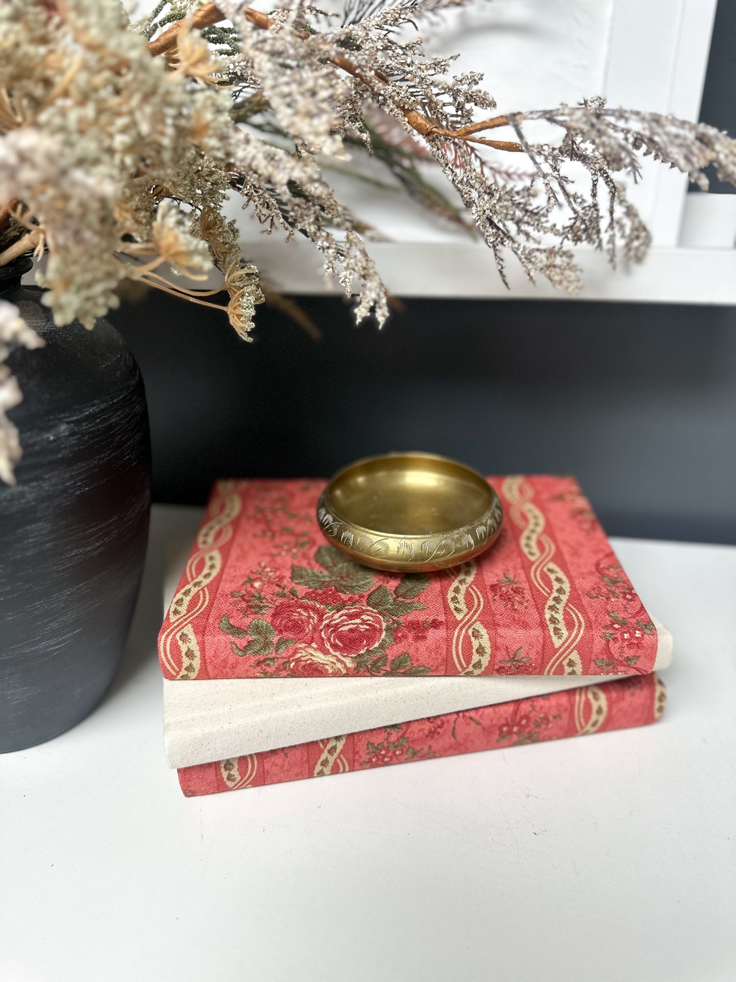 Floral Fabric Covered Books