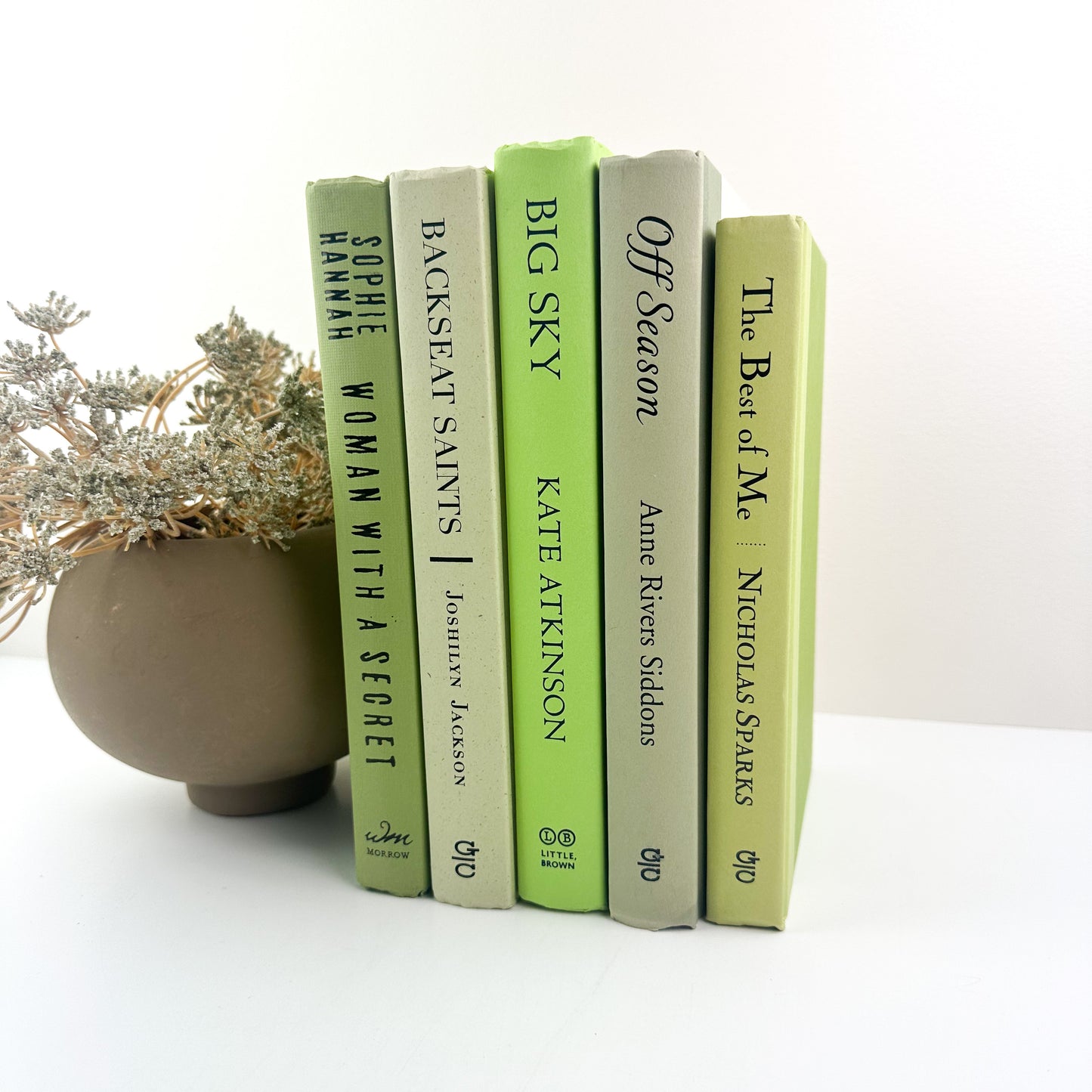 Green Books for Shelf Decor