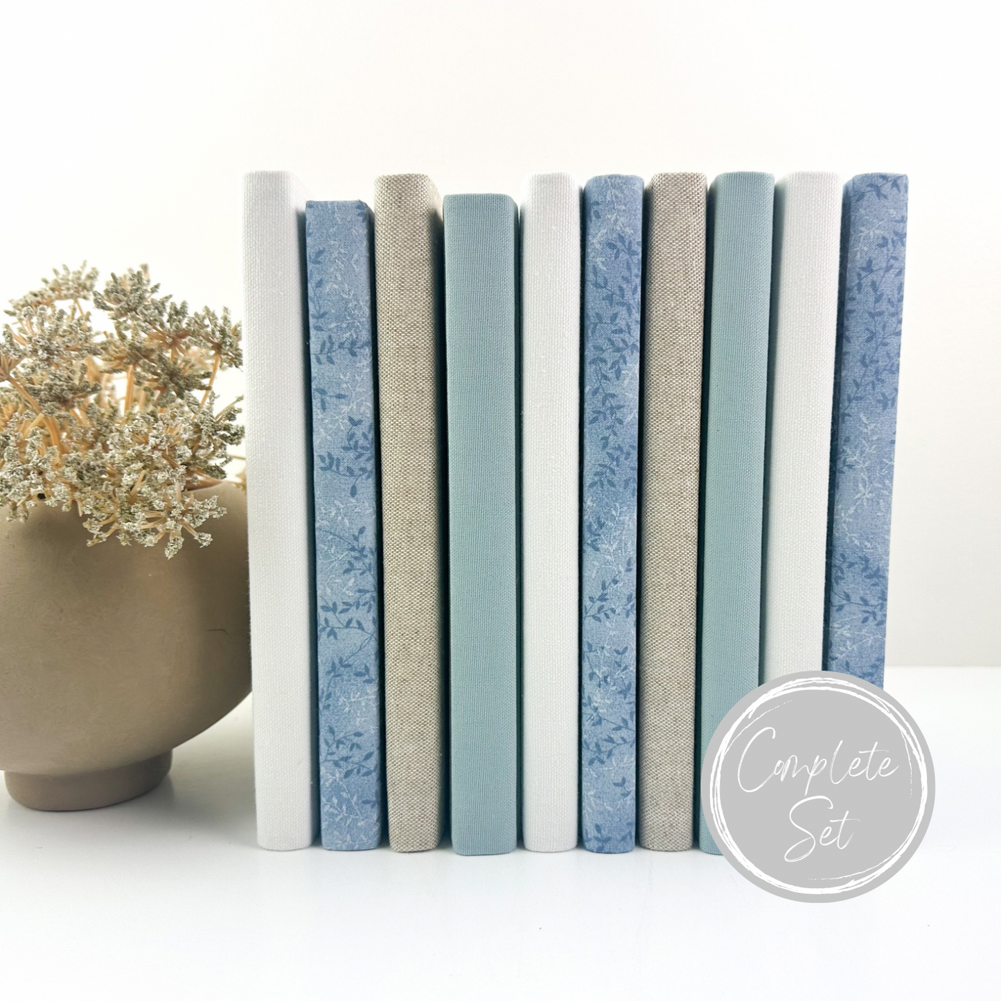 Blue Fabric Covered Book Set