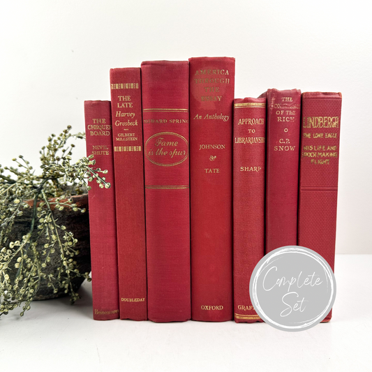 Red and Gold Decorative Books for Decor