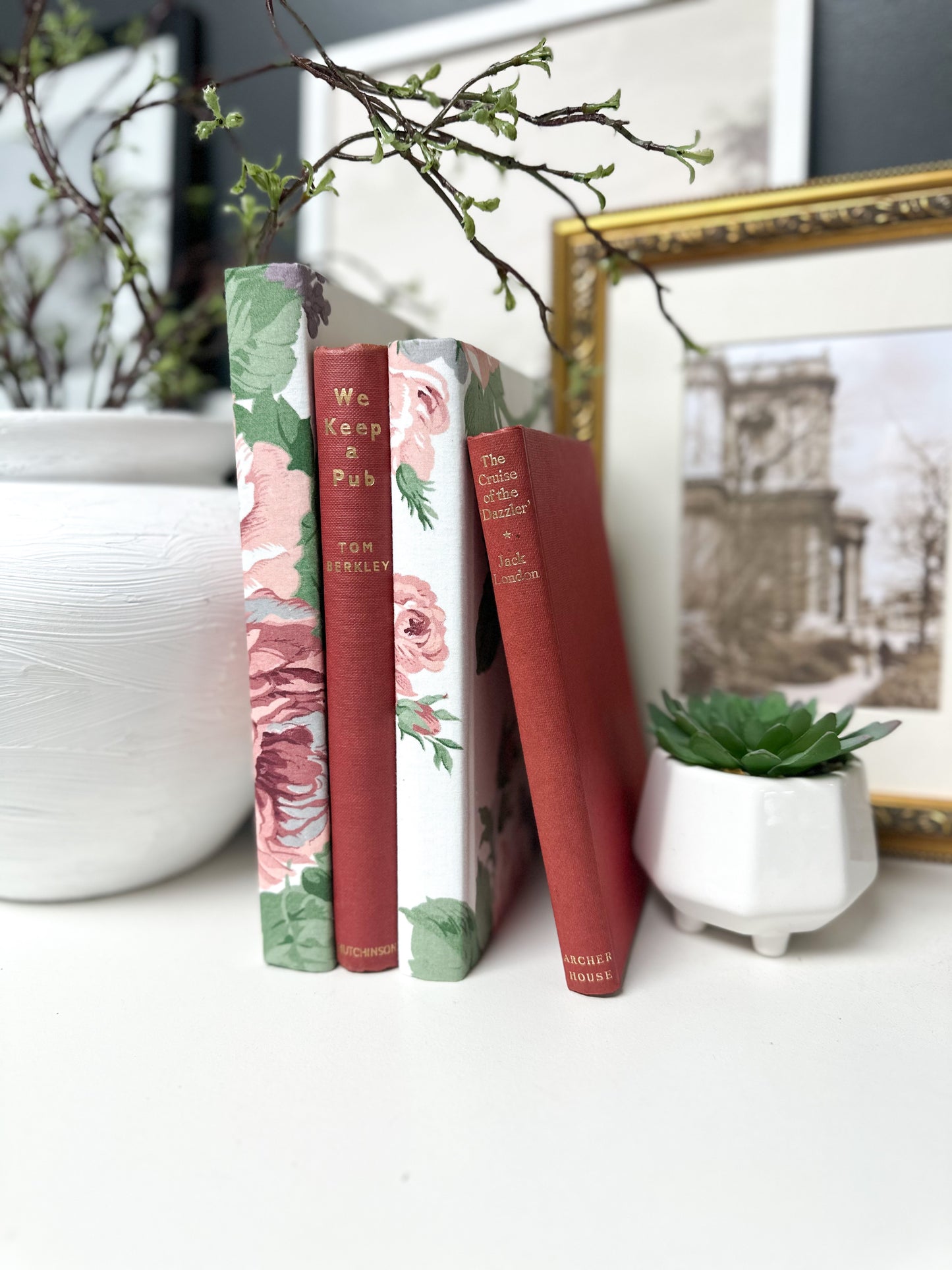 Pink and Red Floral Book Set