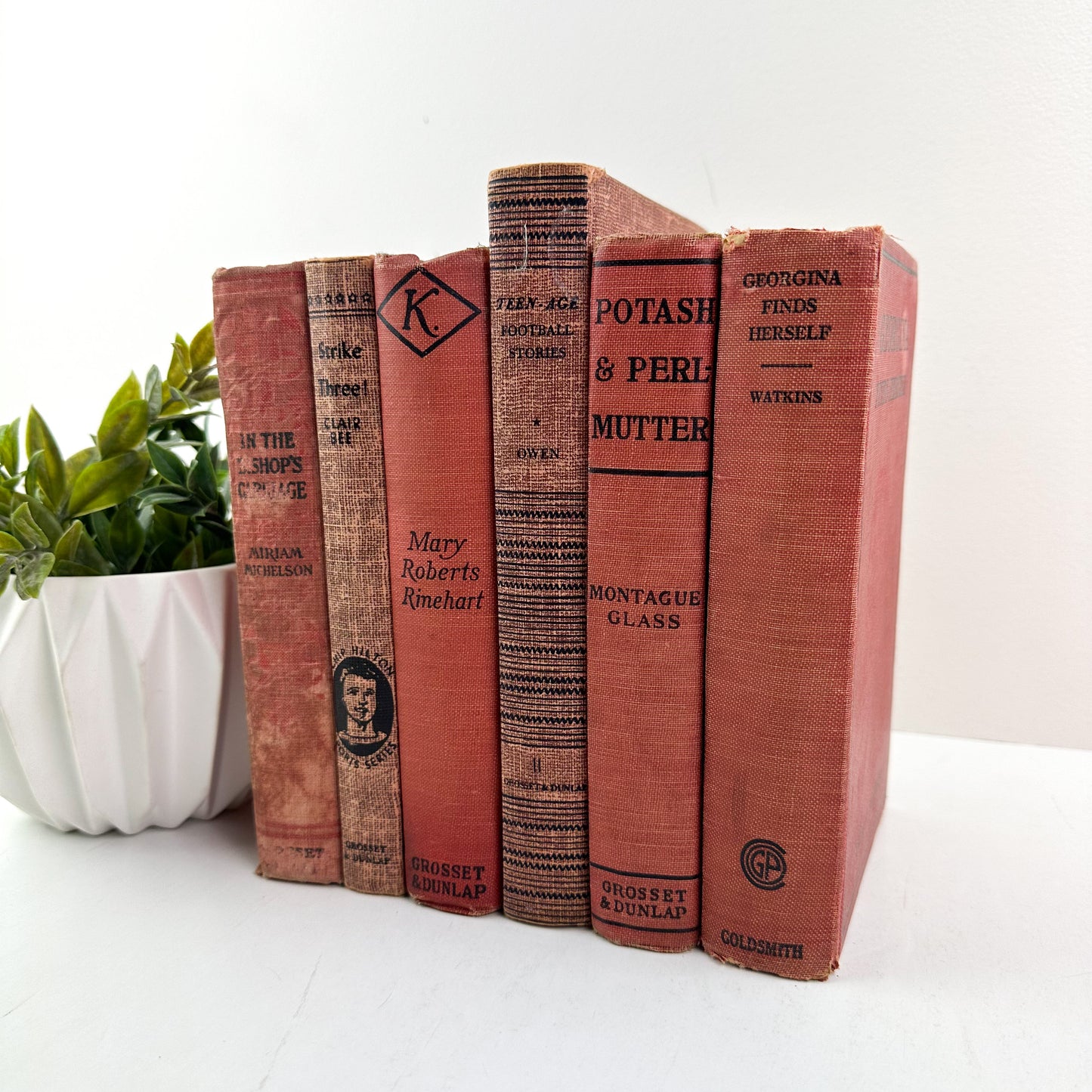 Faded Red Books for Decor