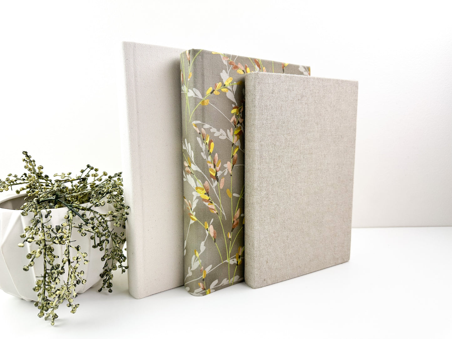 Neutral Fabric Wrapped Book Set