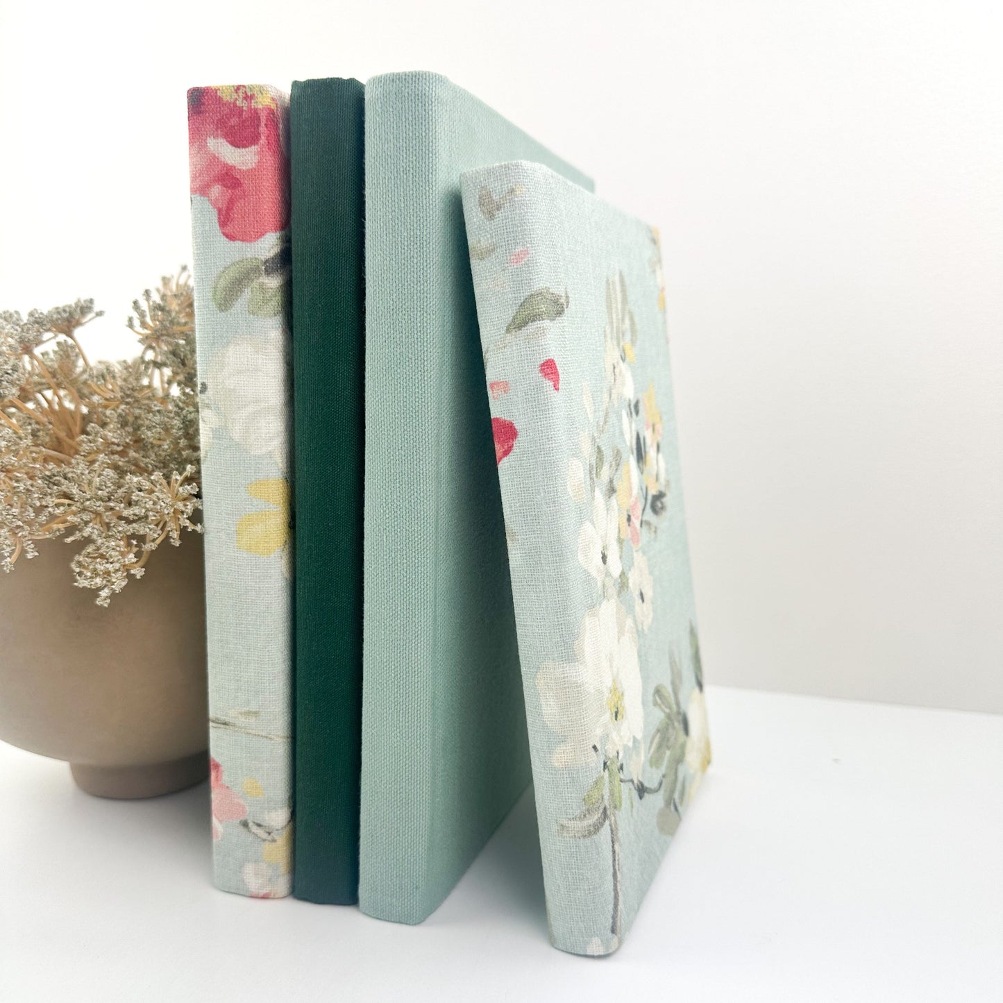 Teal Fabric Covered Book Set