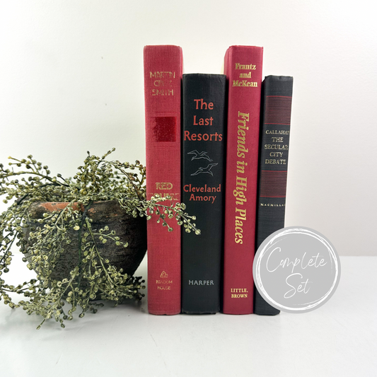 Red and Black Decorative Book Set