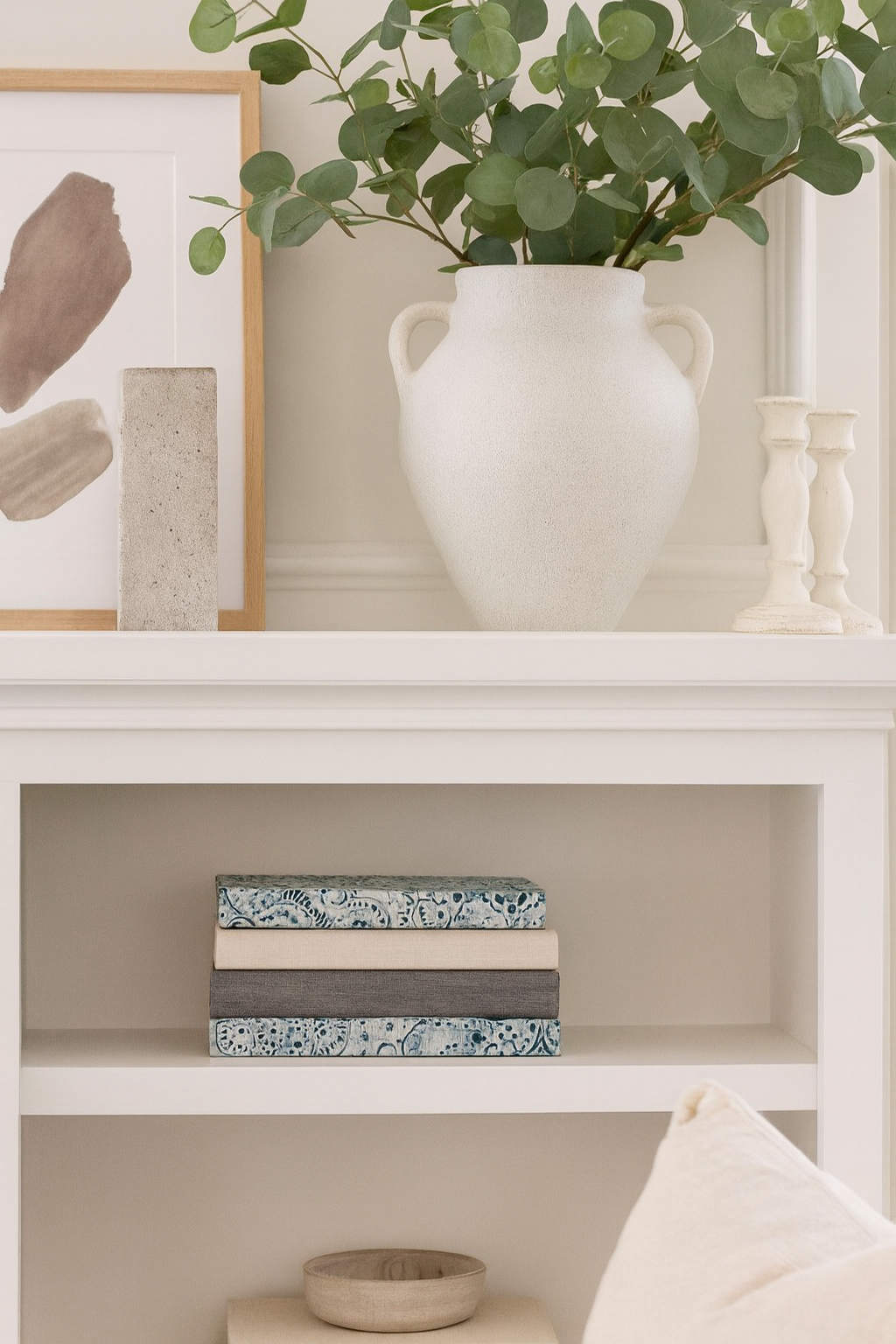 Blue Fabric Covered Books