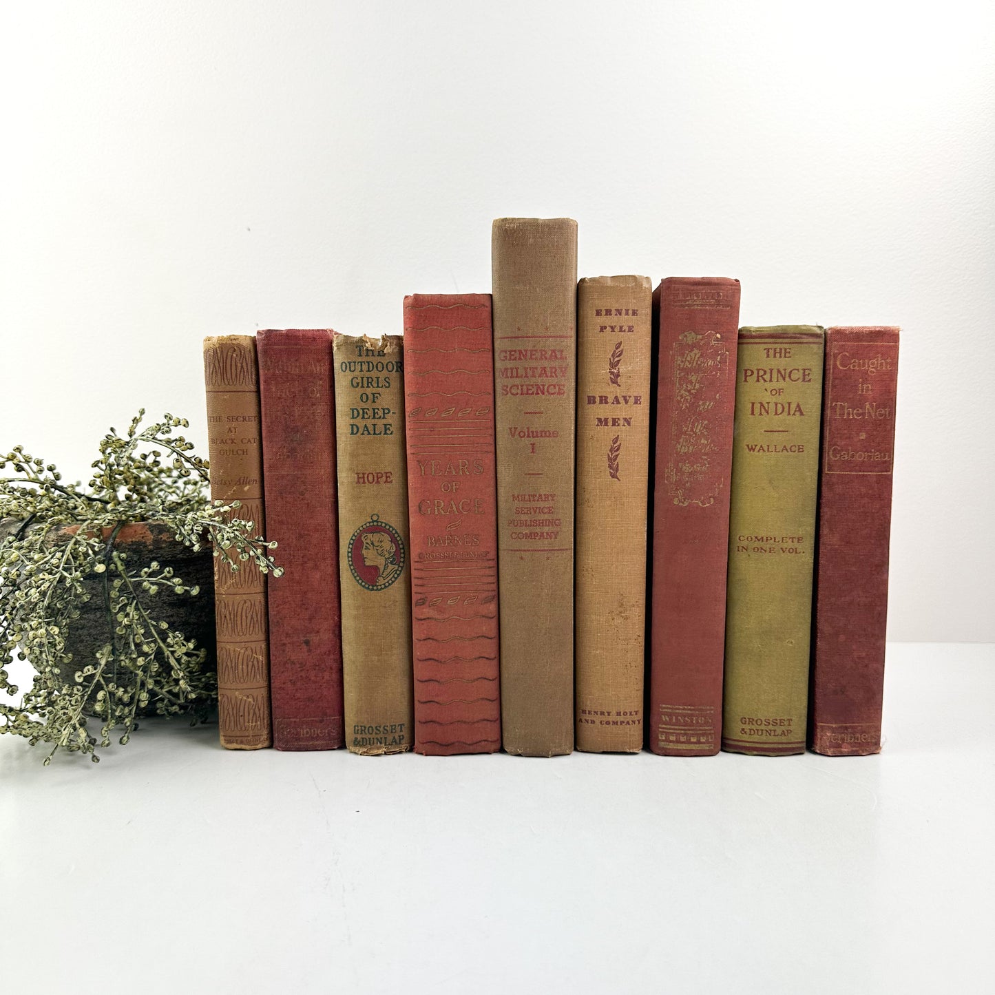 Red and Brown Book Decor