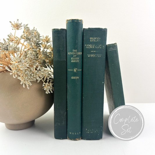 Vintage Green Books for Decor