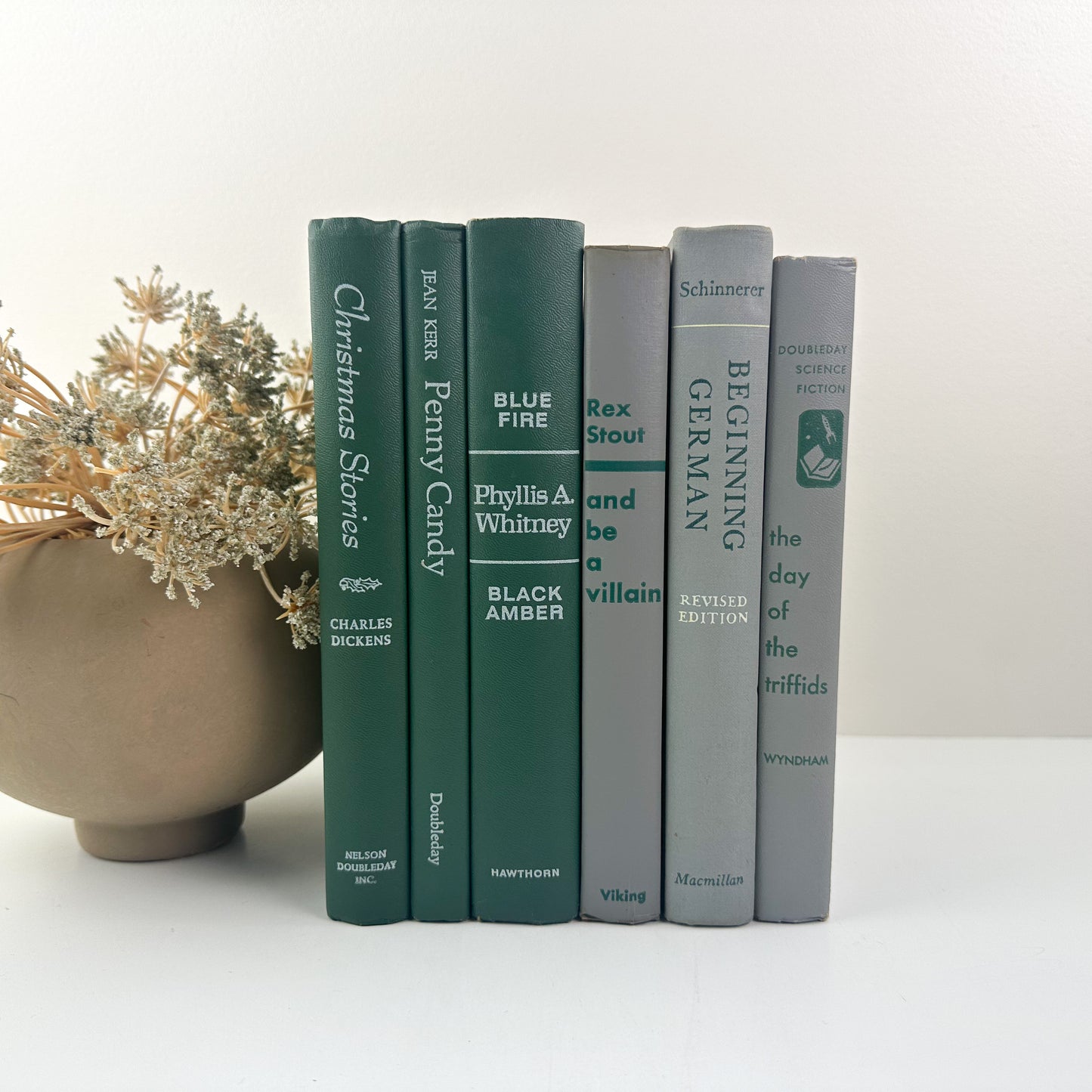 Green and Gray Book Decor