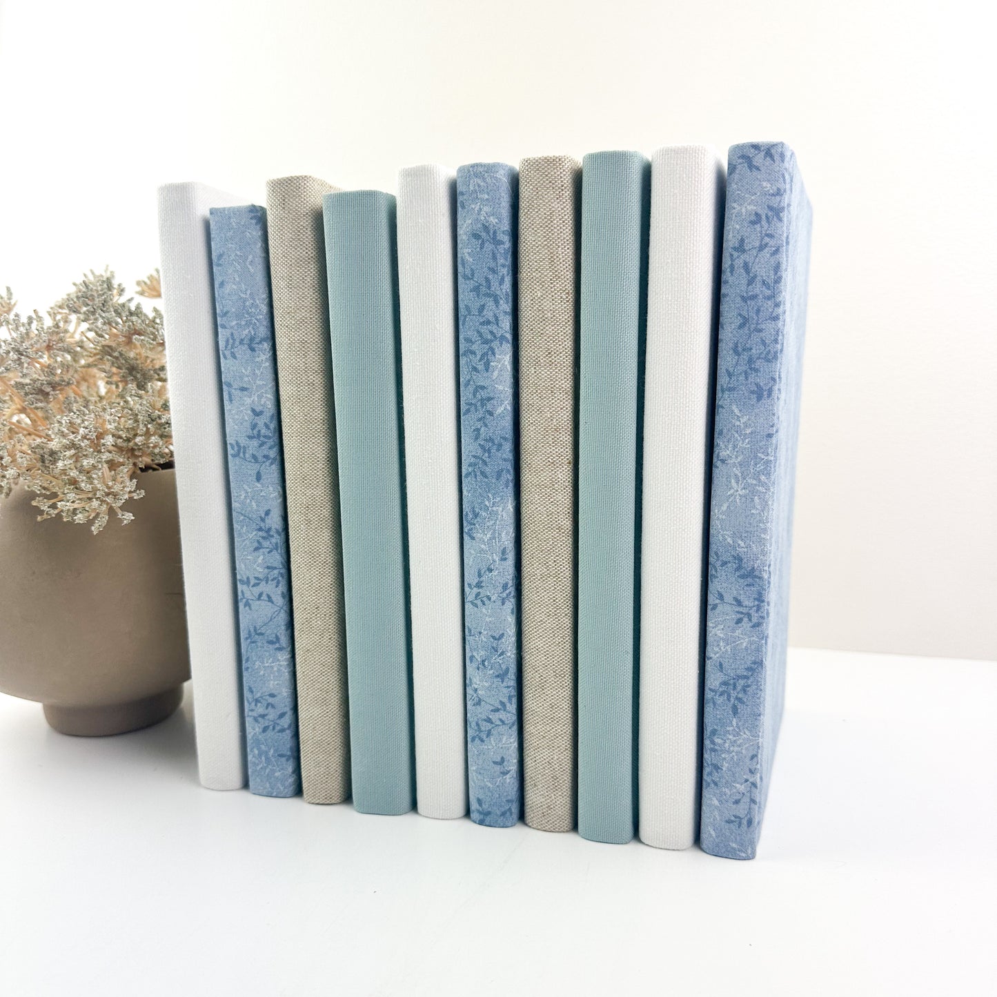 Blue Fabric Covered Book Set