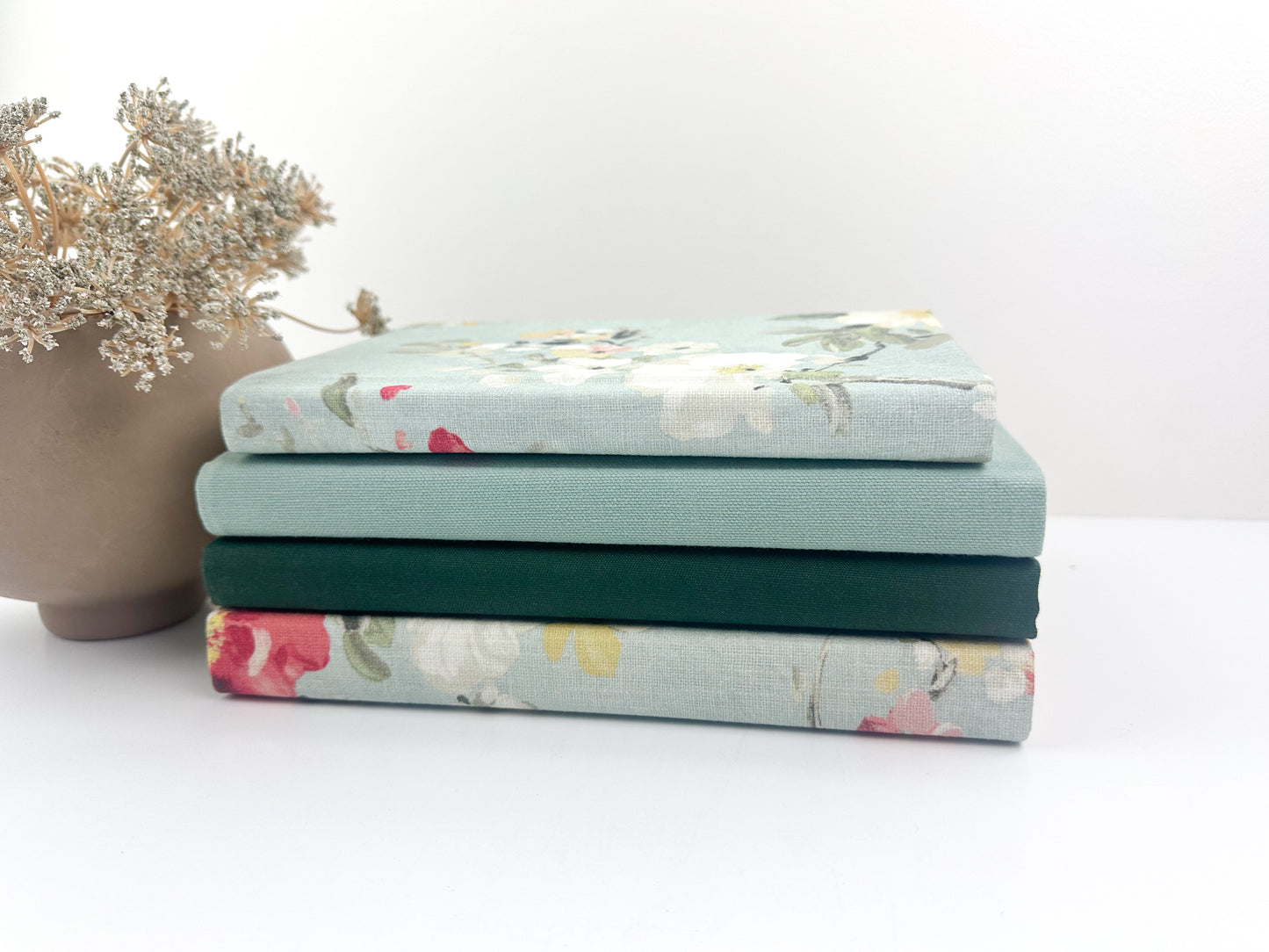 Teal Fabric Covered Book Set