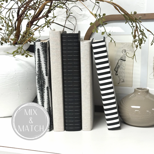 Black and White Fabric Covered Books