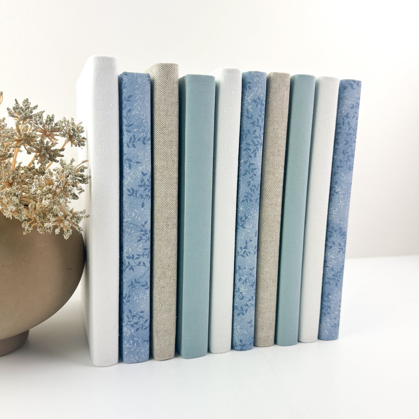 Blue Fabric Covered Book Set